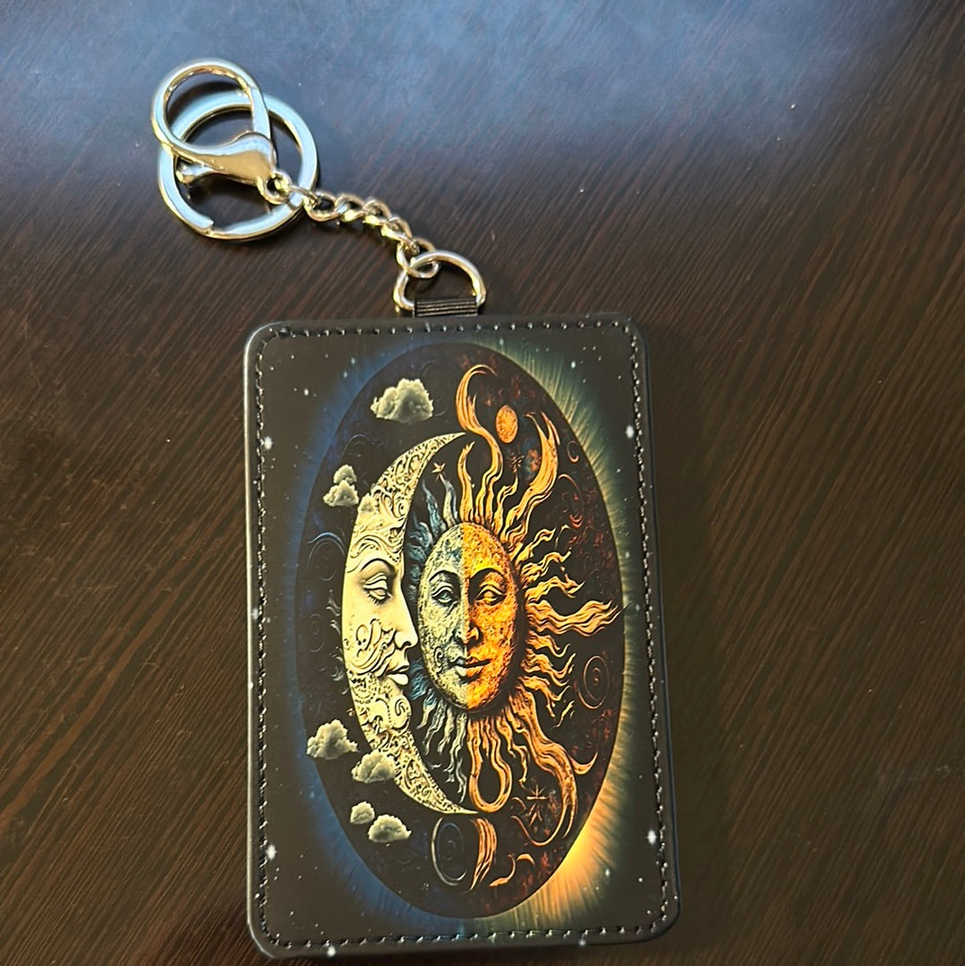 Sun And Moon Keychain Card Holder