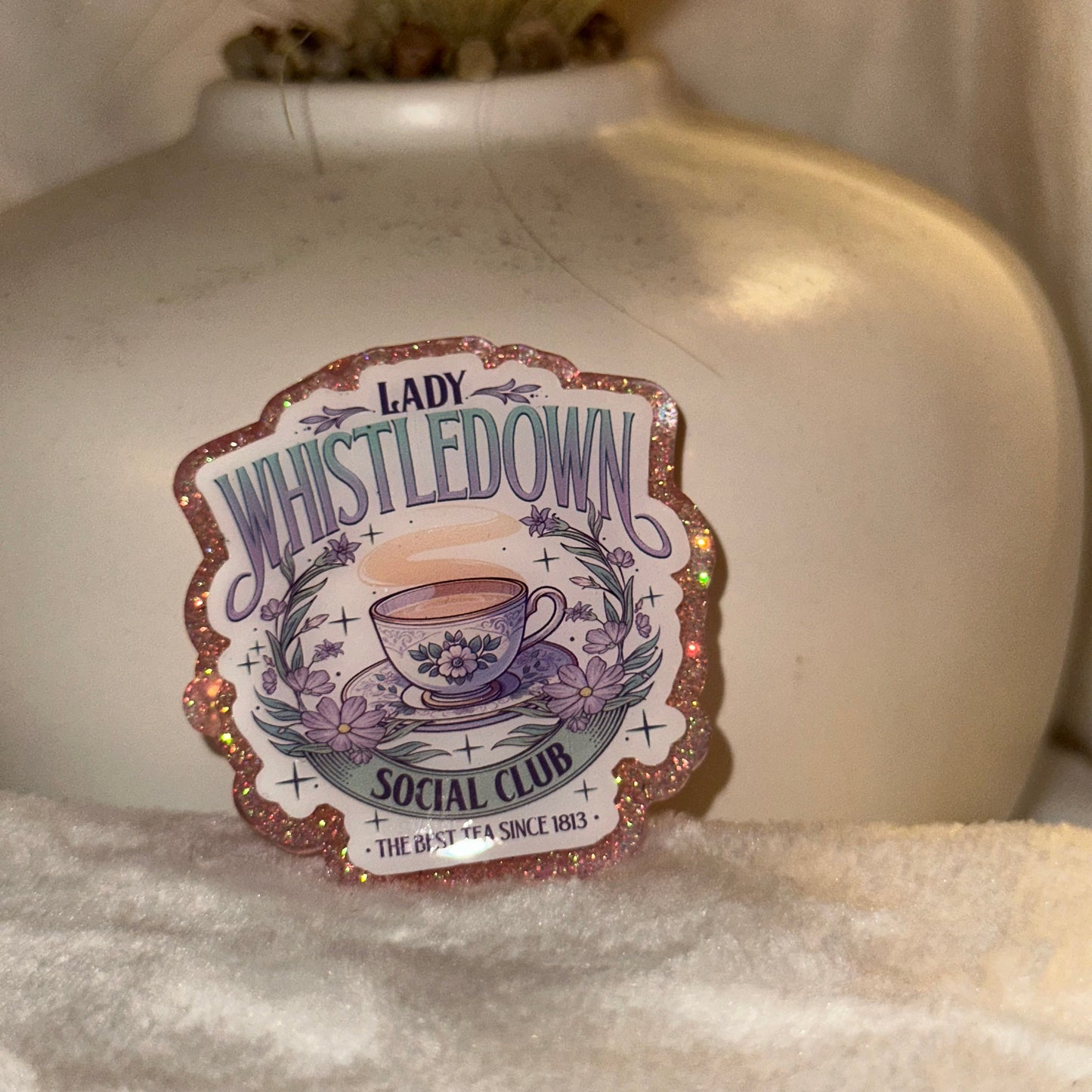 Lady Whistledown Social Club Badge Reel / Pop socket Topper