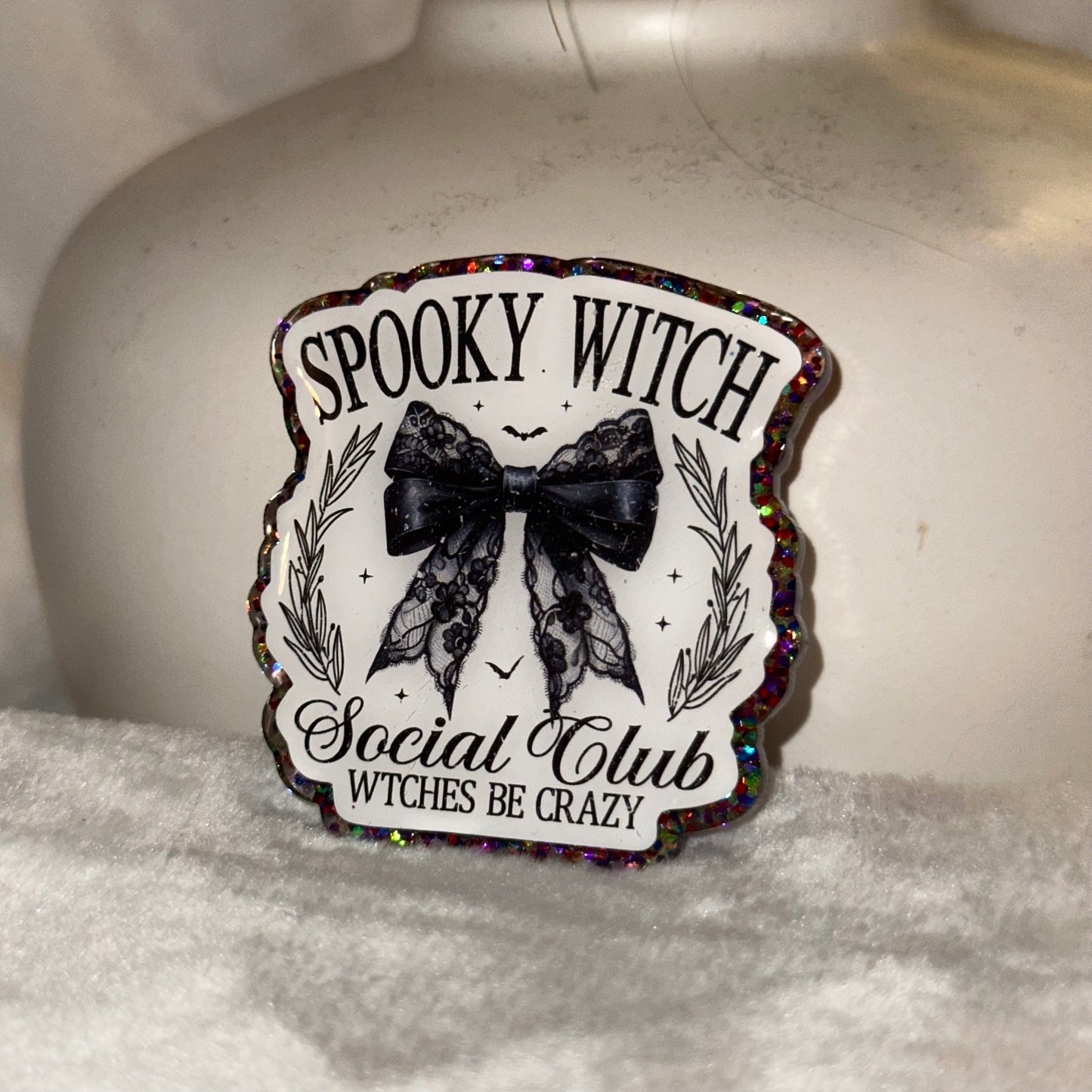 Spooky Witch Badge Reel / Pop socket Topper