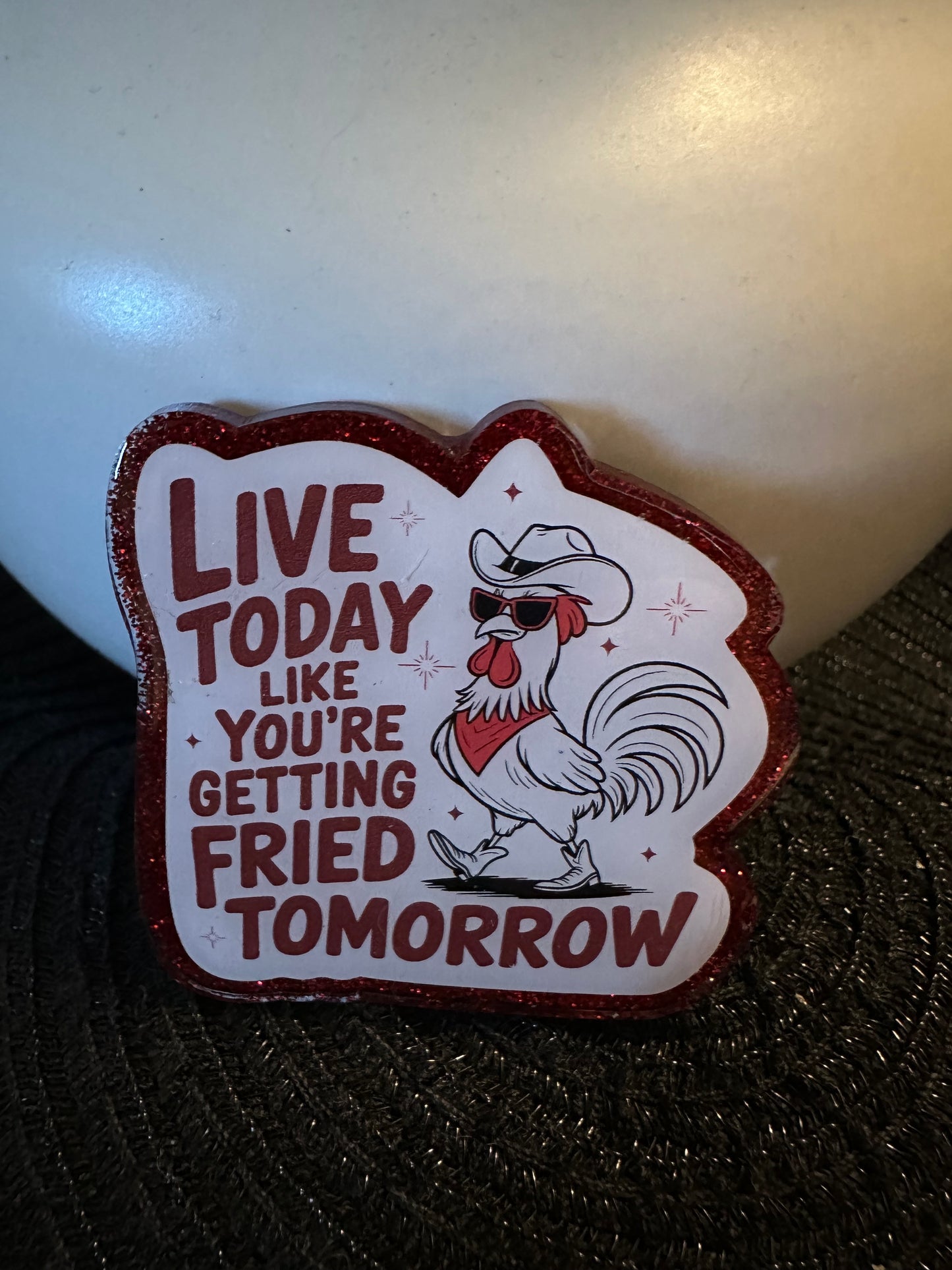 Fried Tomorrow Badge Reel / Pop socket Topper