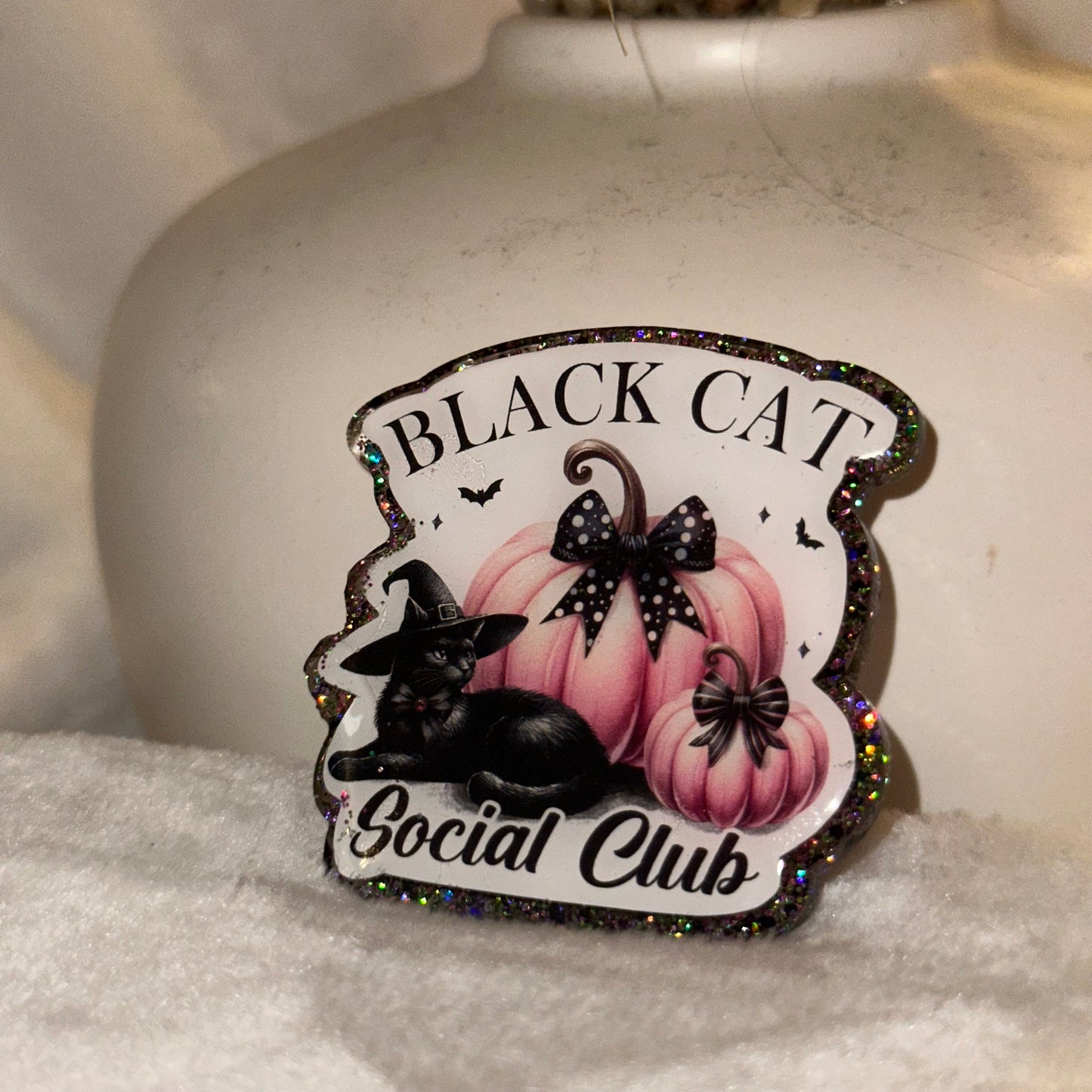 Black Cat Social Club Badge Reel / Pop socket Topper
