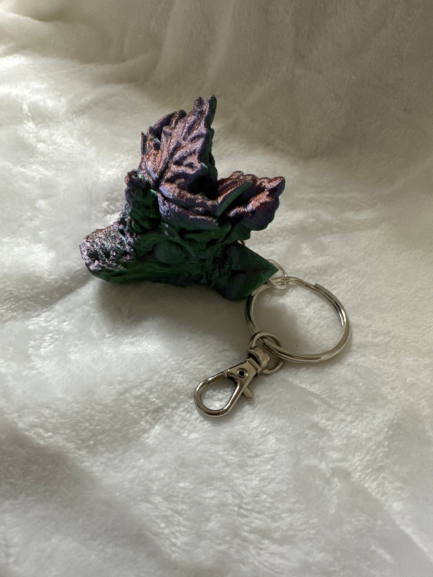 Dragon Head Keychain 3D Print - Random Color