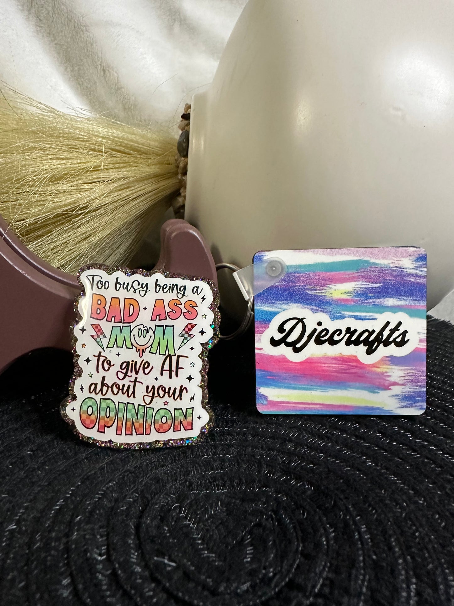 Bad Ass Mom Badge Reel / Popsocket Topper