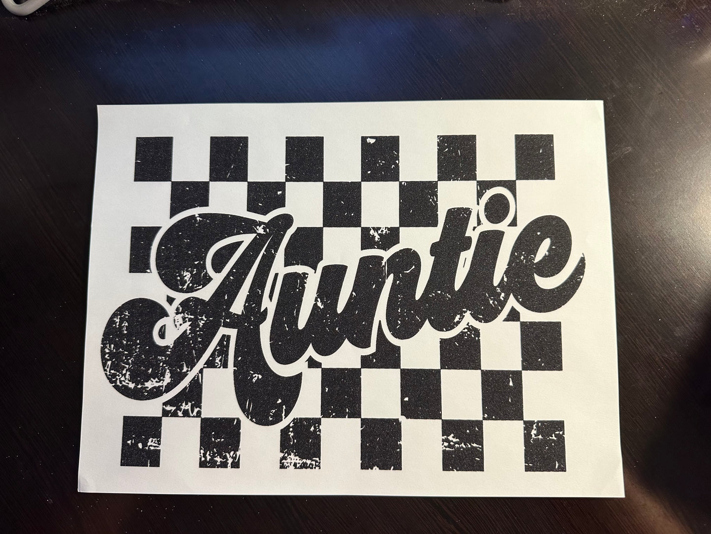 Auntie Checkered Adult T-Shirt