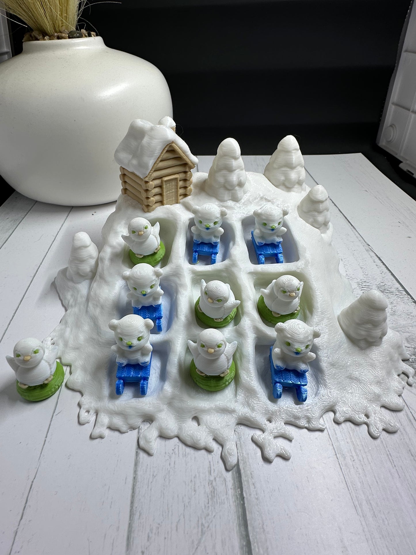 Ski Slope Tic Tac Toe 3D Print - Random Color -MC