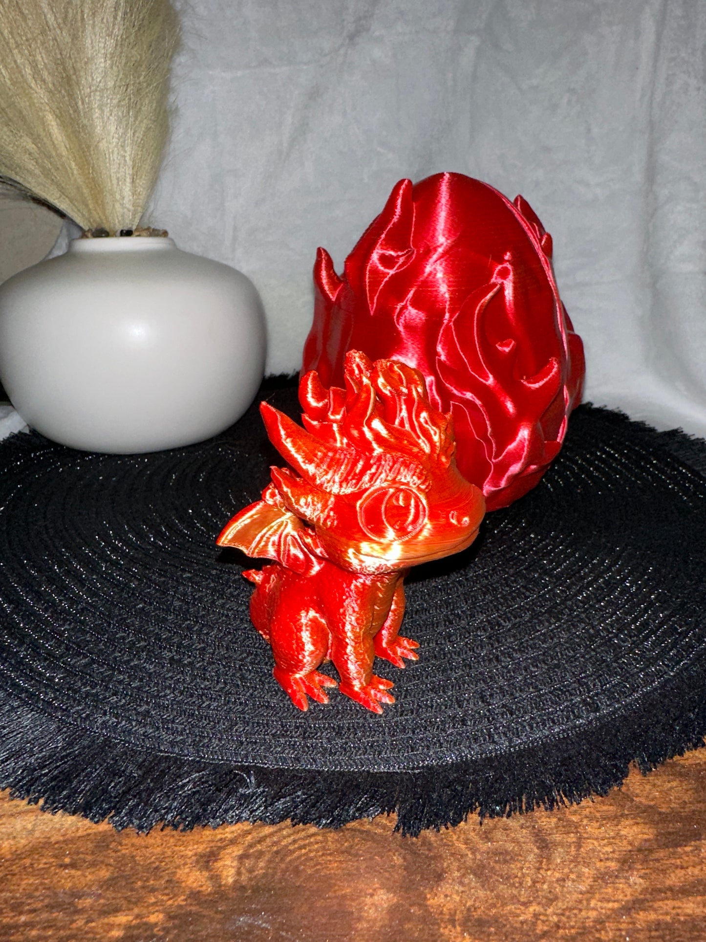 Fire Dragon With Matching Egg 3D Print - Random Color