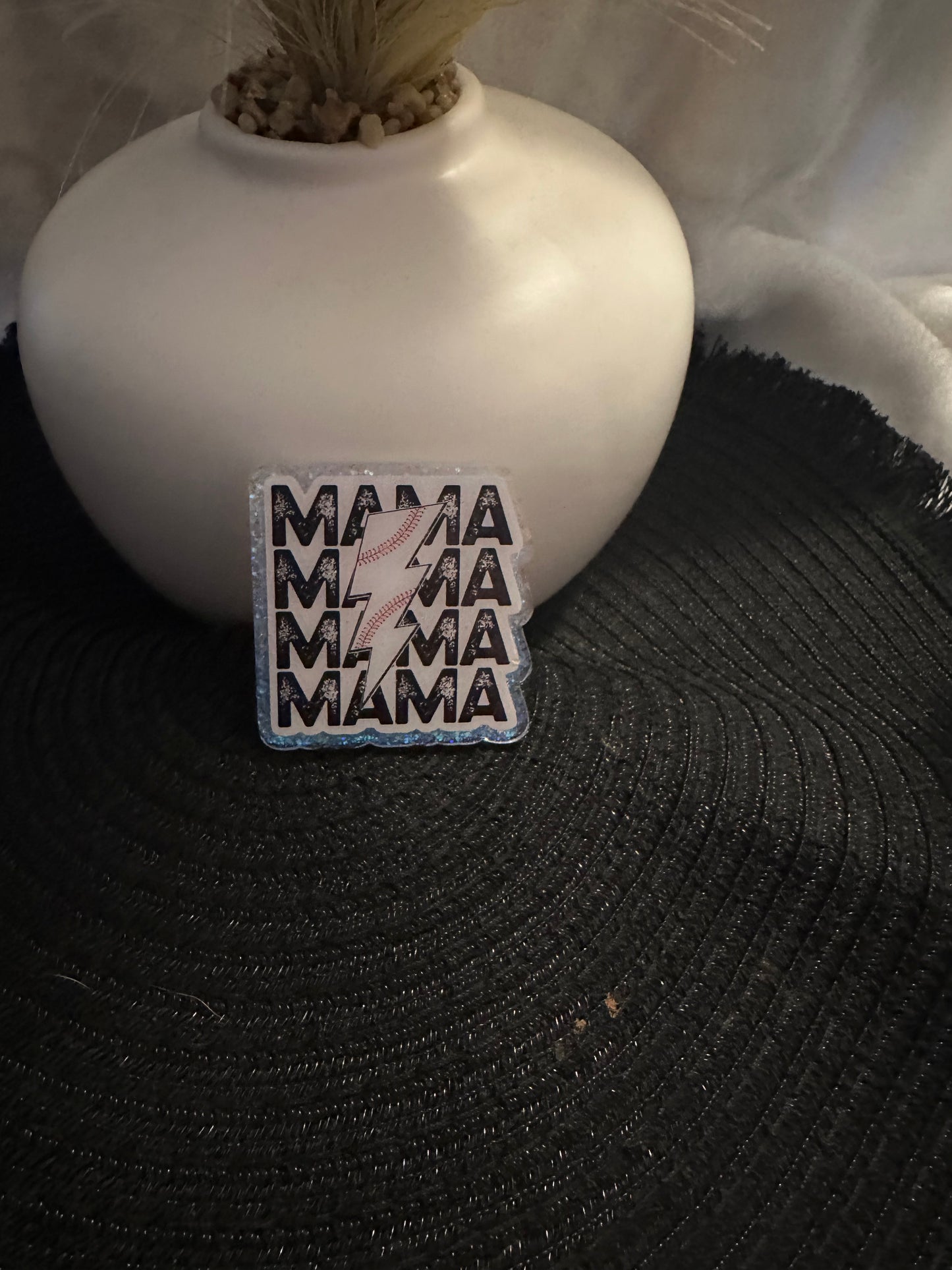 Baseball Mama Badge Reel / Pop socket Topper