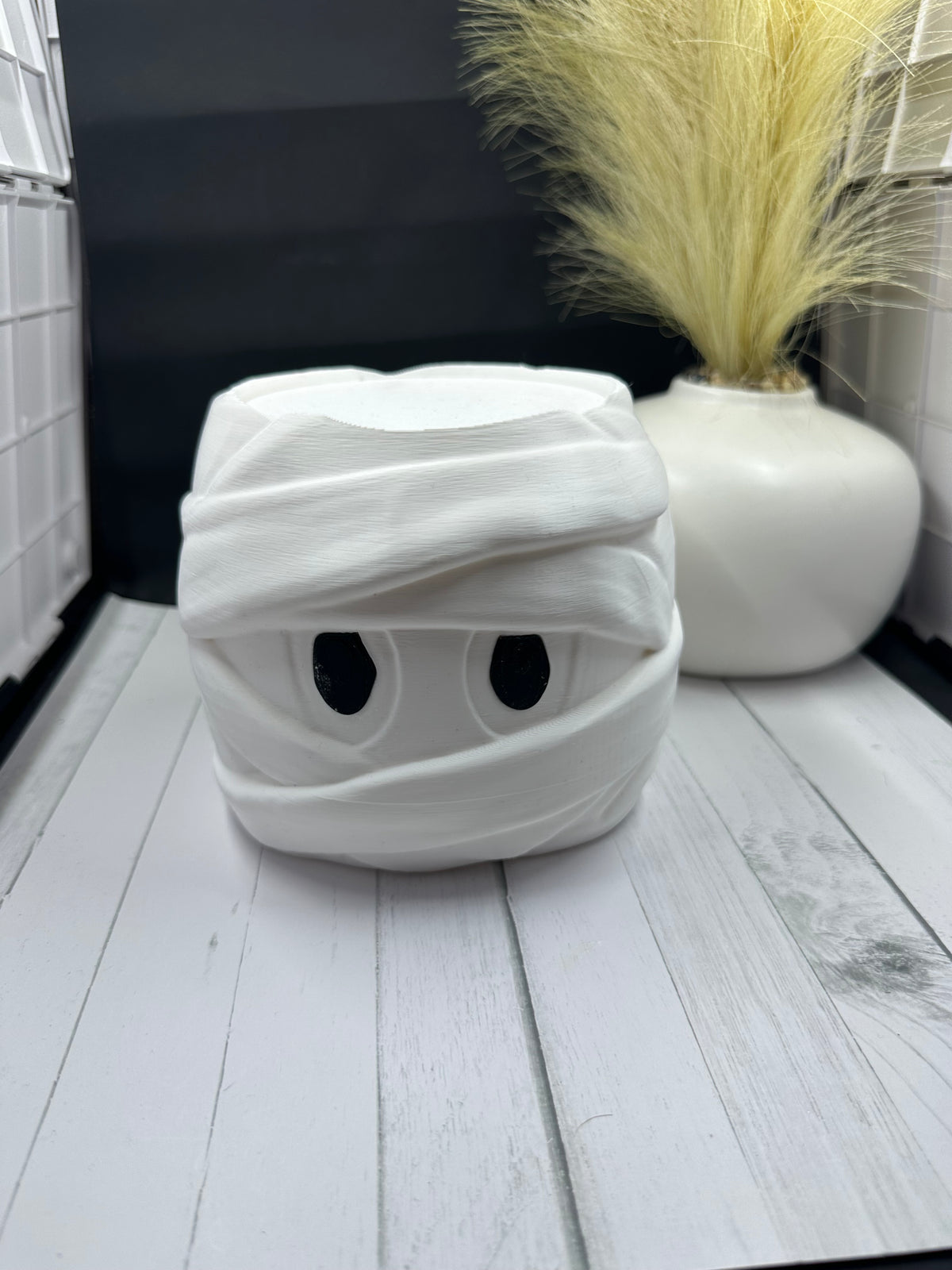 Mummy Head 3 Wick Candle Holder 3D Print - Random Color -Mc