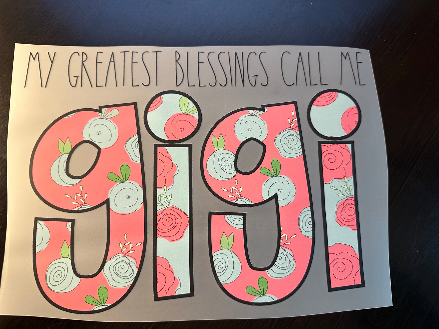 Pink Floral Gigi Adult T-Shirt