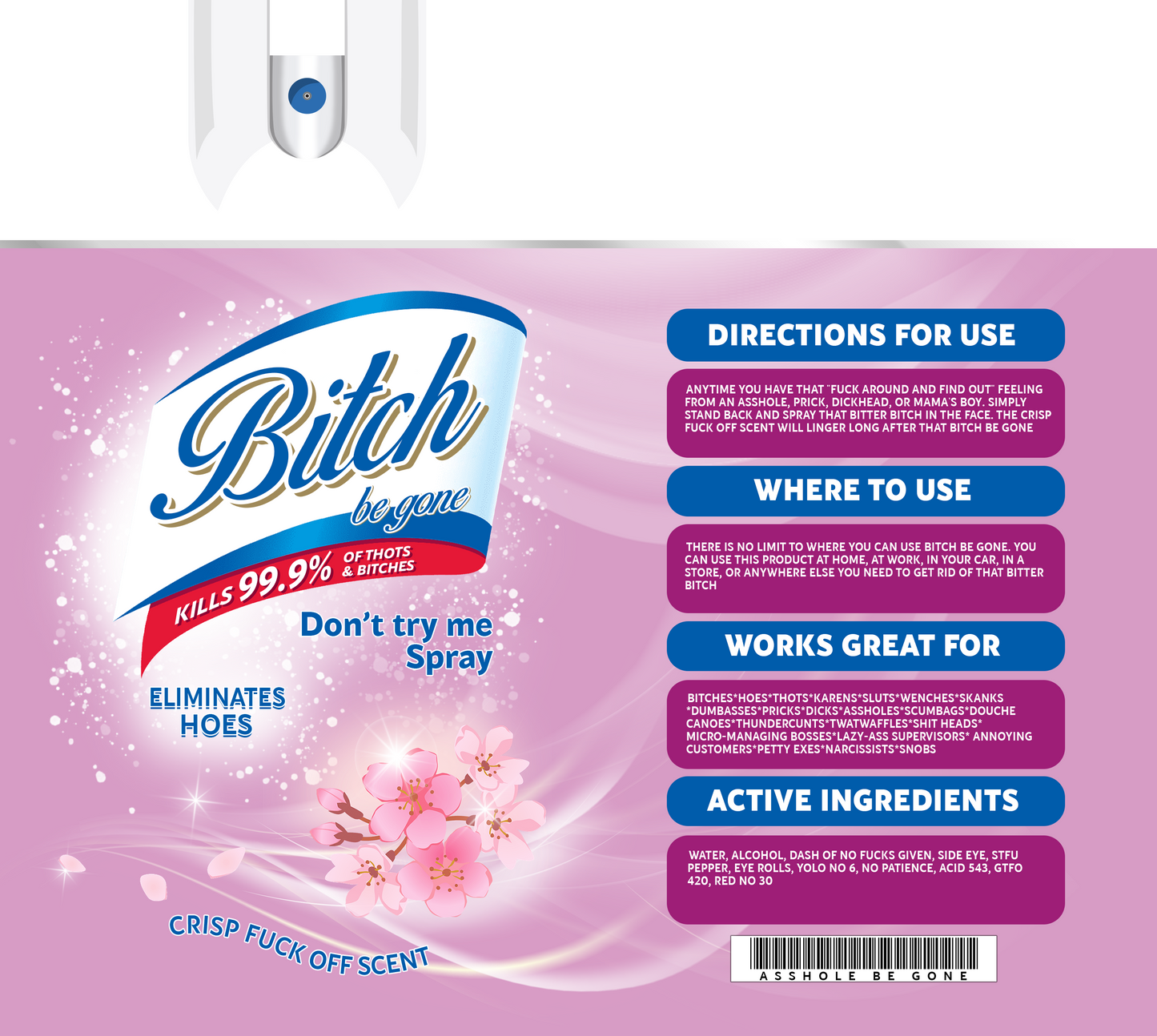 Bitch Be Gone Spray 20 Ounce Sublimation Tumbler