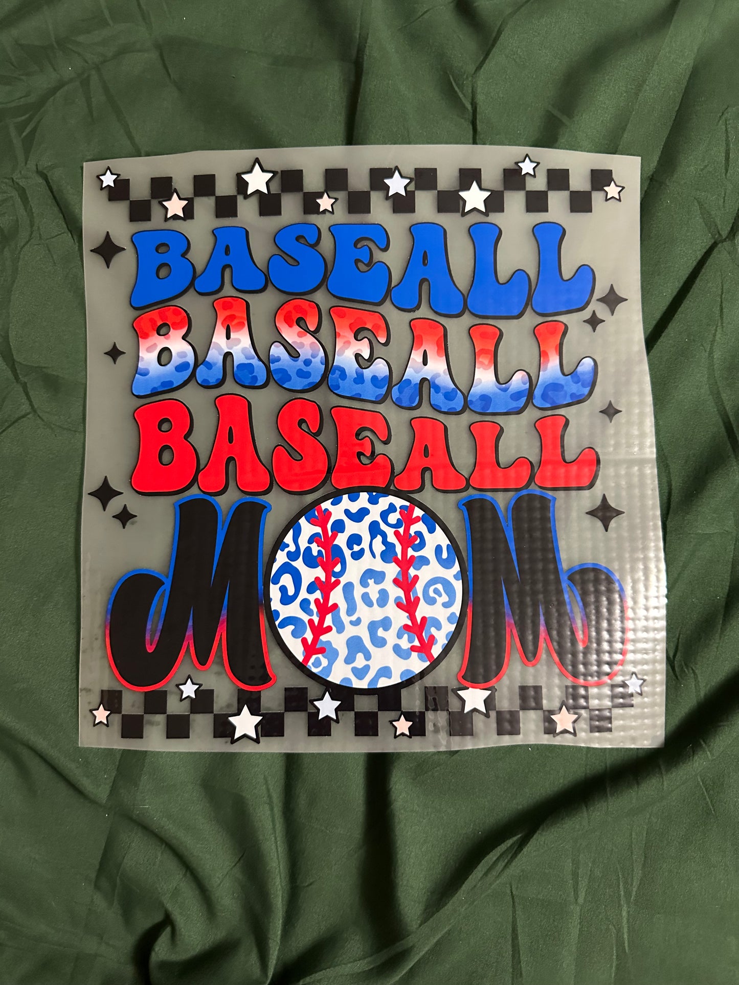 Red White And Blue Baseball Mom Adult T-Shirt