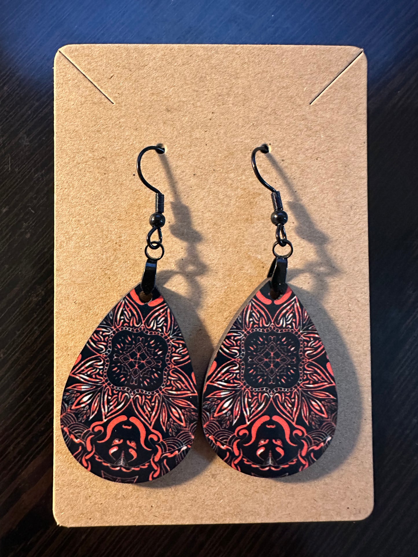 Pink And Black Dangle Earrings