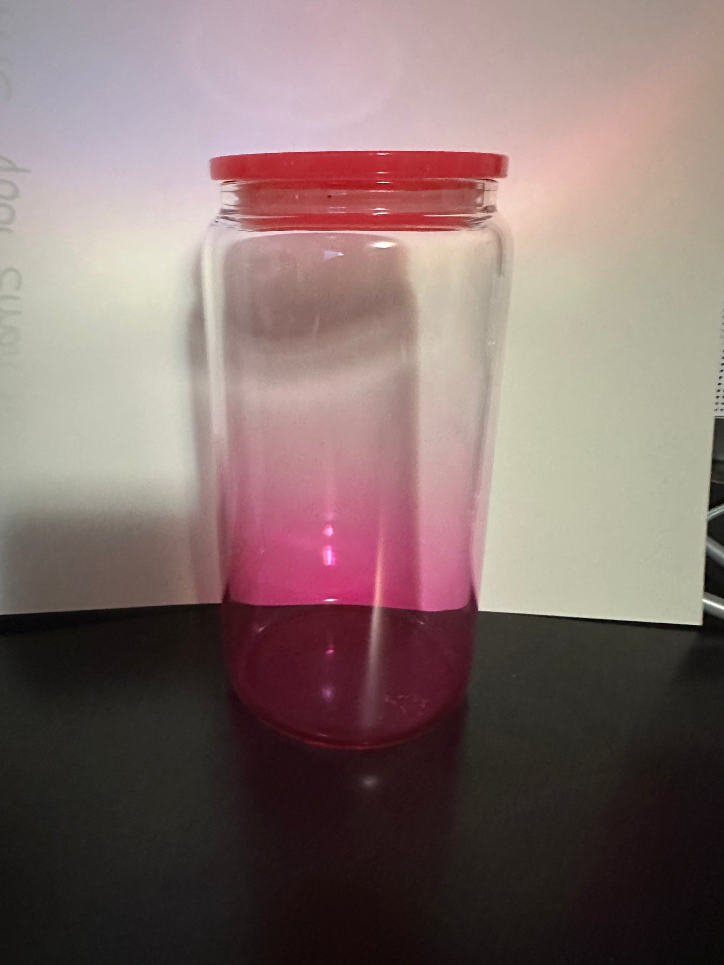 16 Ounce Jelly Ombre Glass Can- Design your own Cup
