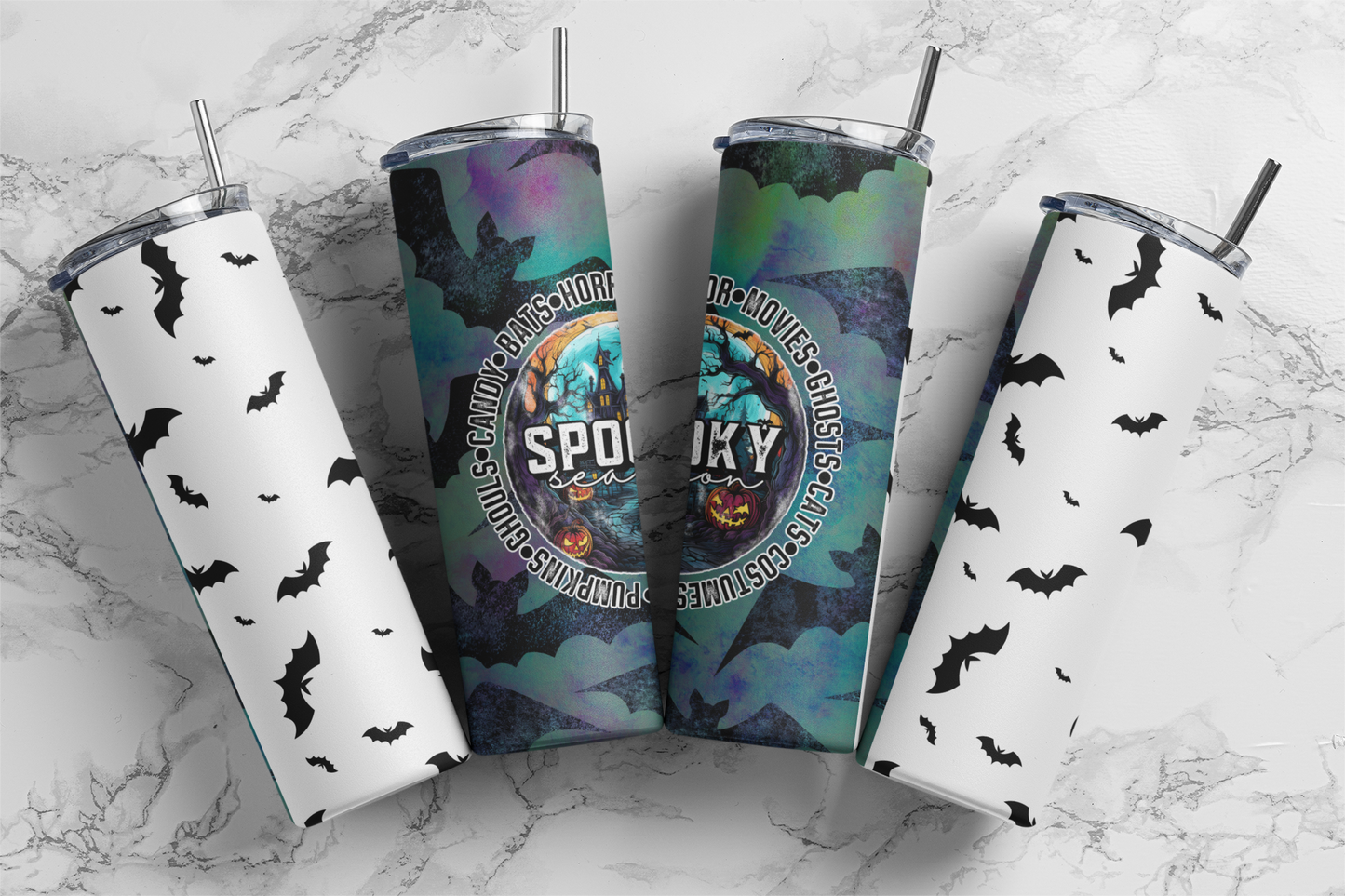 Spooky Season With Bats 20 Ounce Sublimation Tumbler