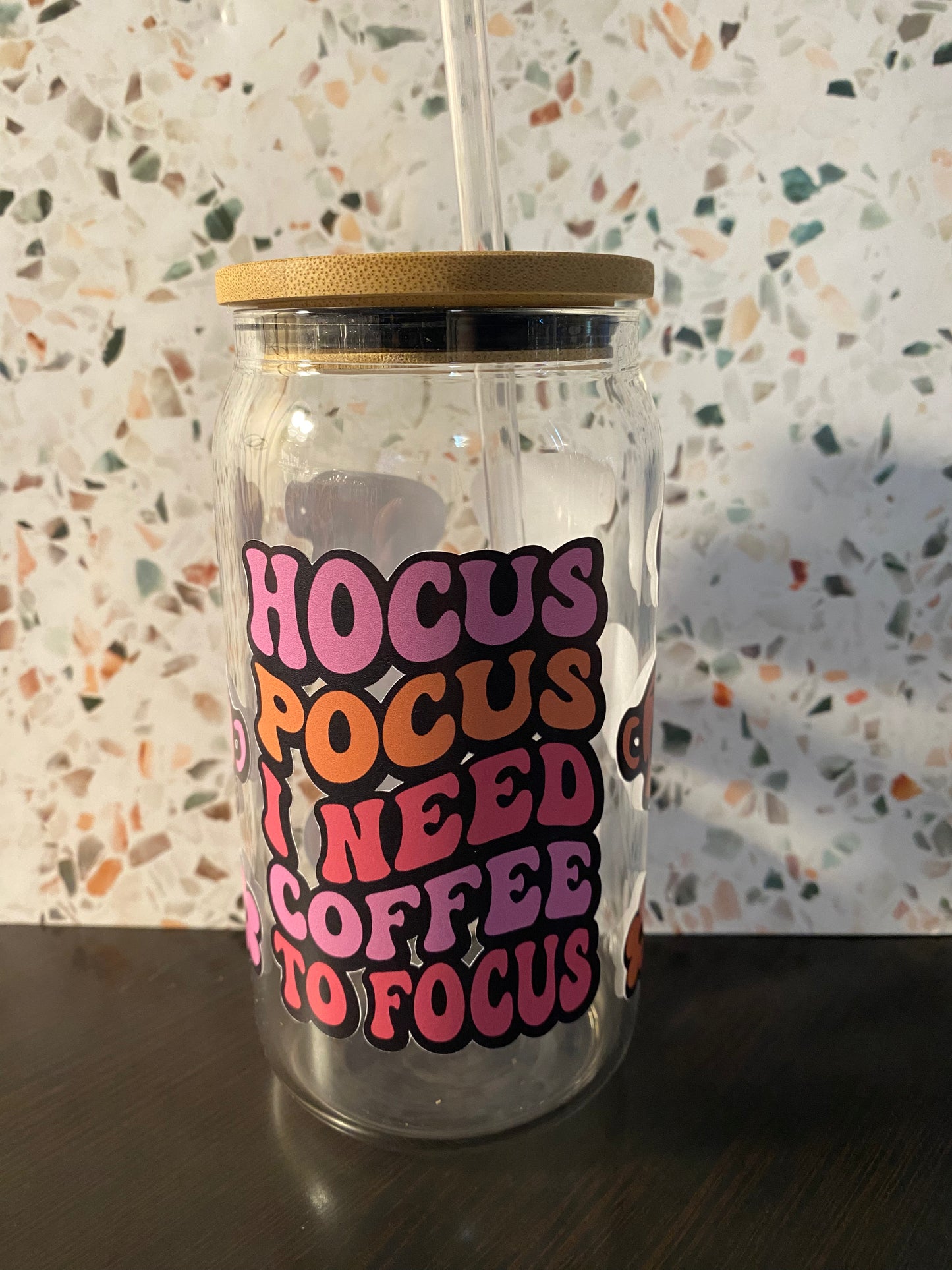 Hocus Pocus I Need Coffee To Focus 16 Ounce Glass Libby’s