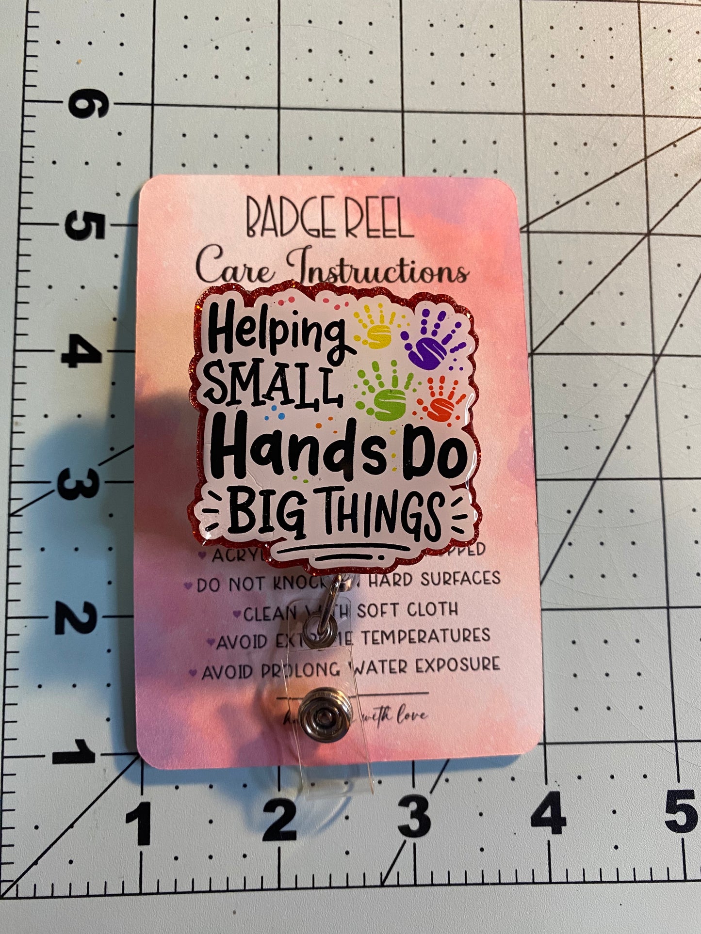 Small Hands Badge Reel