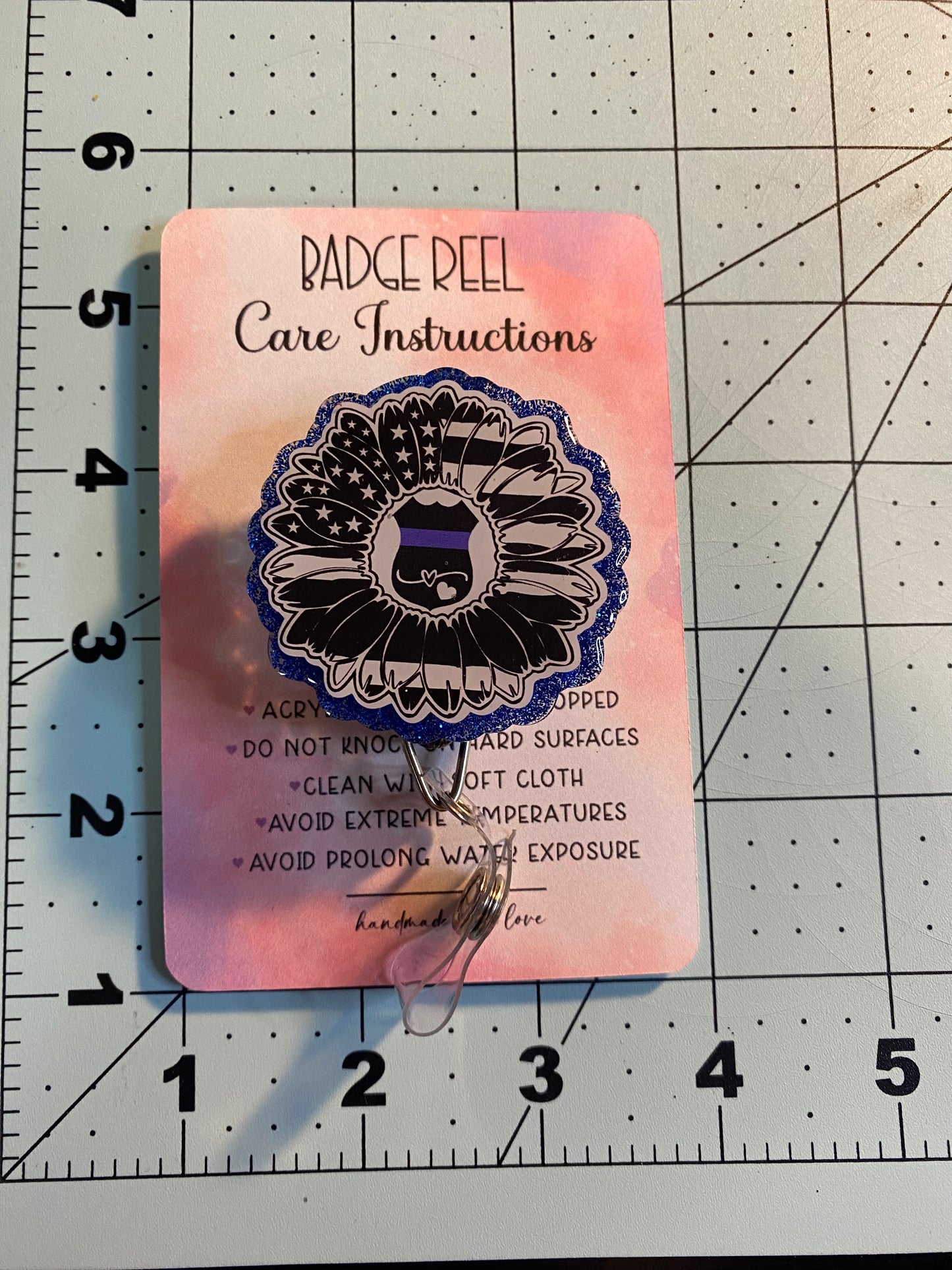 Blue Line Sunflower Badge Reel