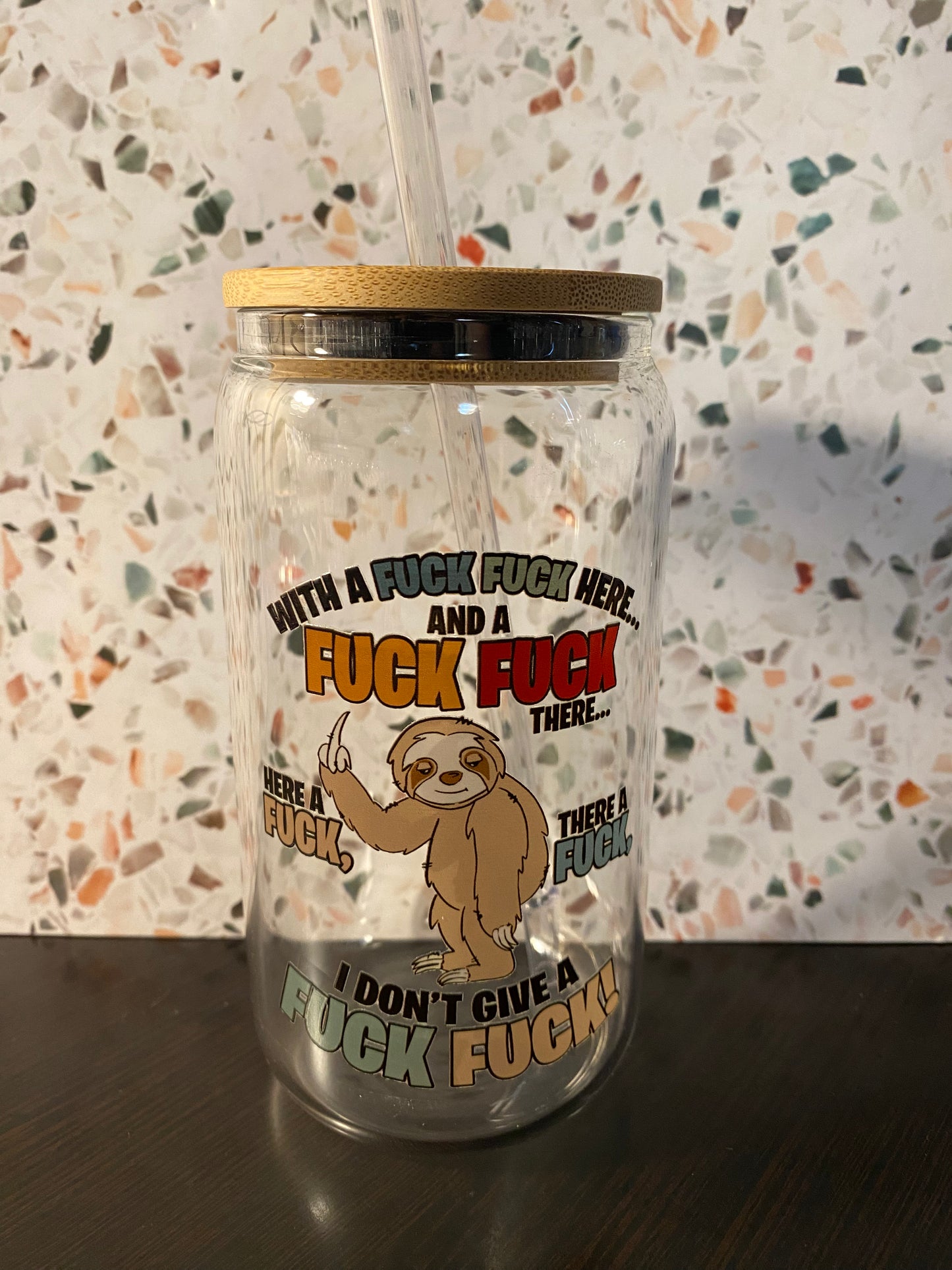 Fuck Fuck Sloth 16 Ounce Glass Libby’s