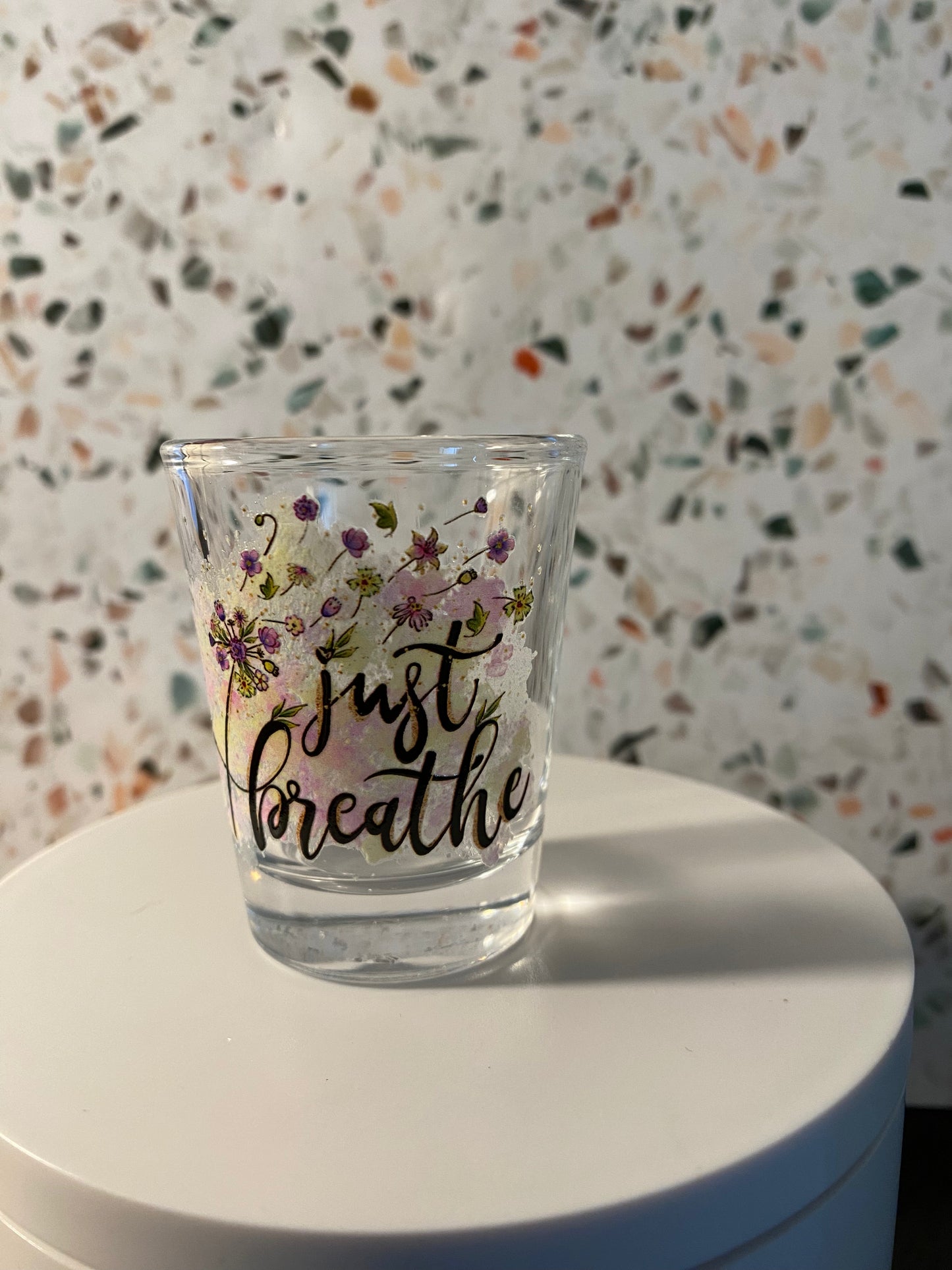 Just Breathe #2 1.5 ounce shot glass