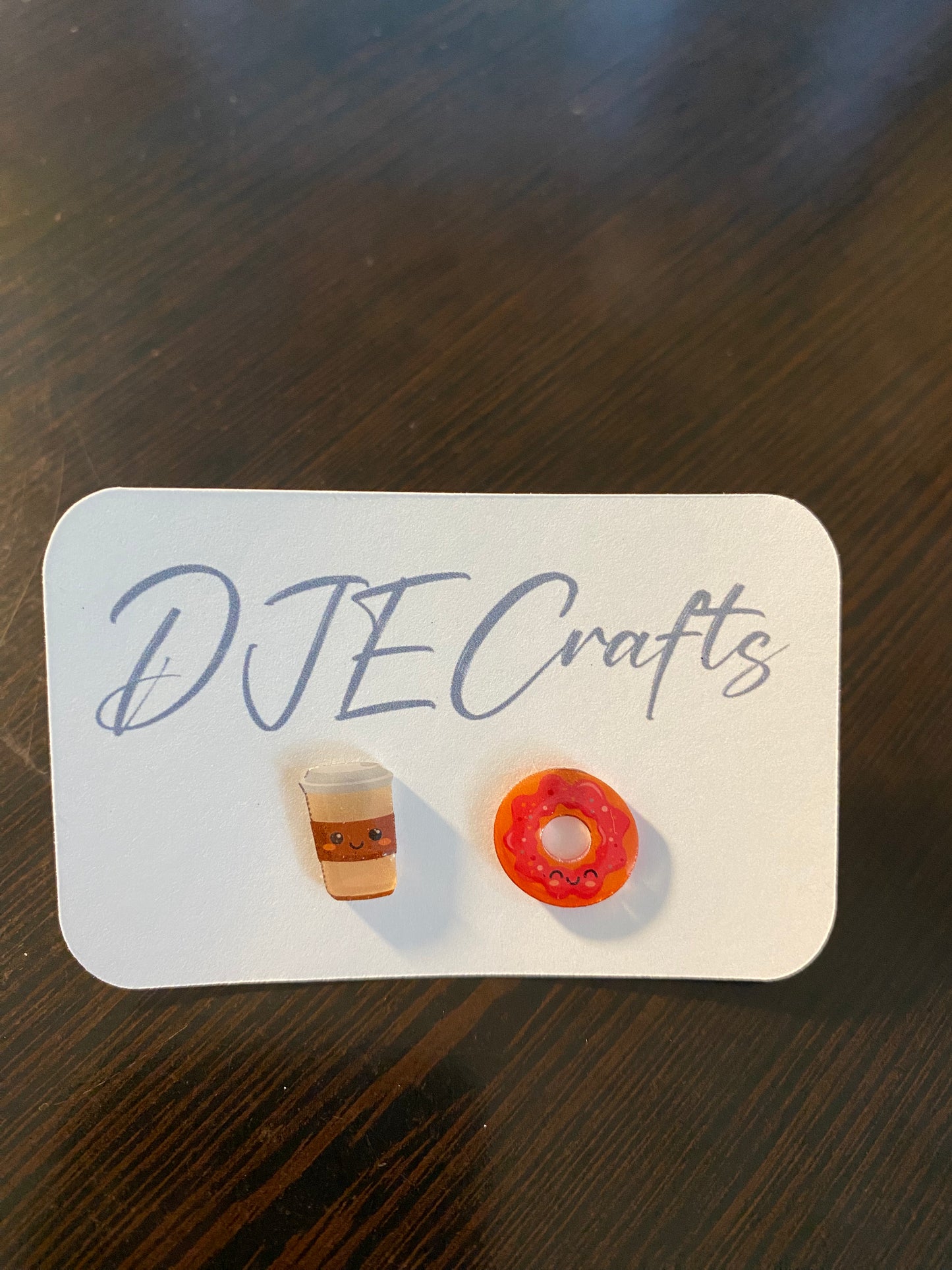 Donut and Coffee Post Back Earrings