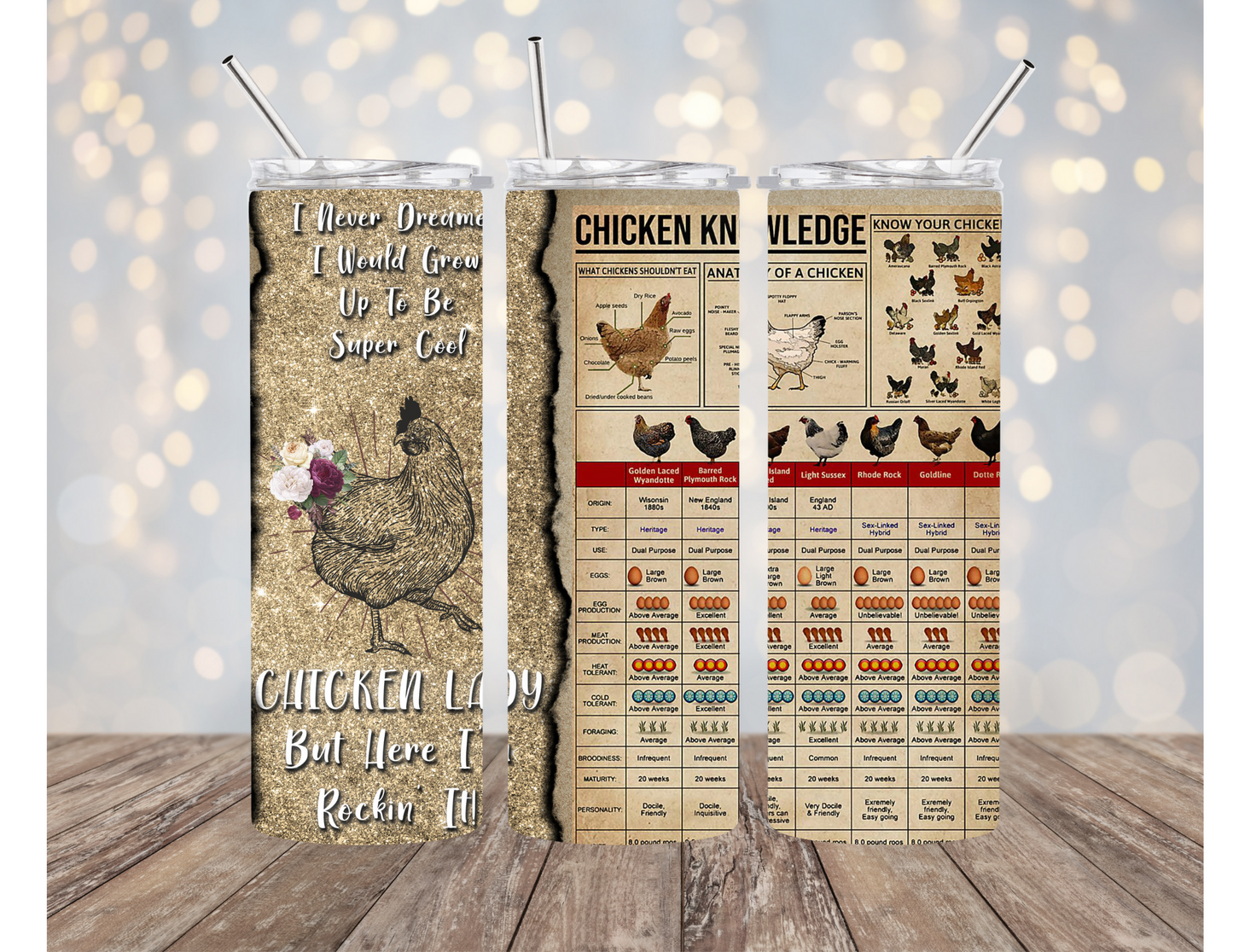 Chicken Knowledge 20 ounce Sublimation Tumbler