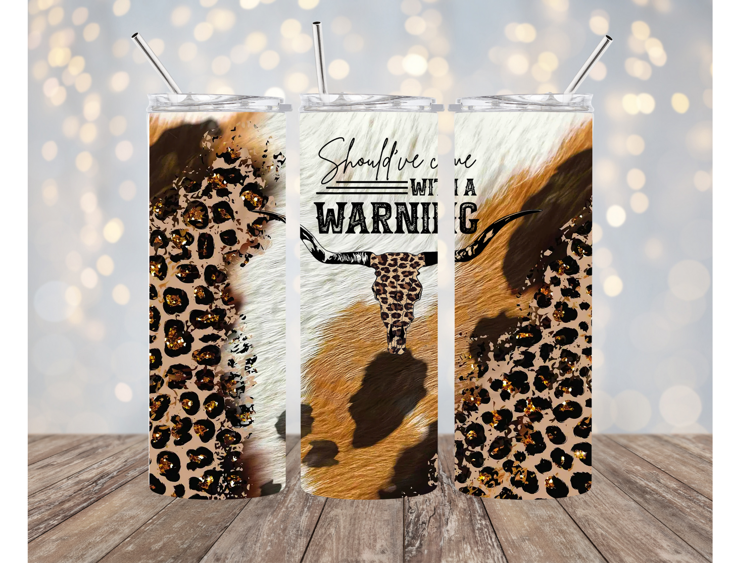 Cowhide Warning 20 ounce Sublimation Tumbler