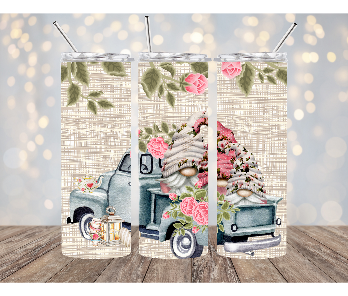 Floral Gnomes 20 Ounce Sublimation Tumbler