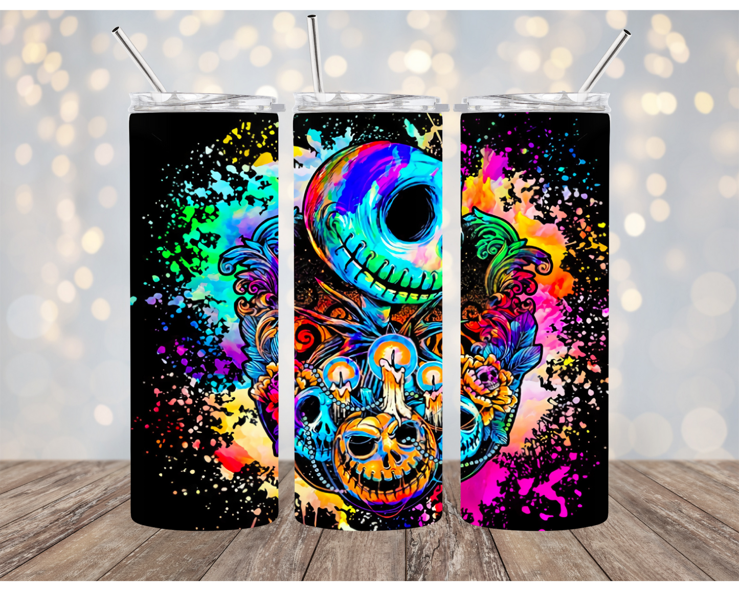 Nightmare Paint Splatter Skinny Sublimation Tumbler