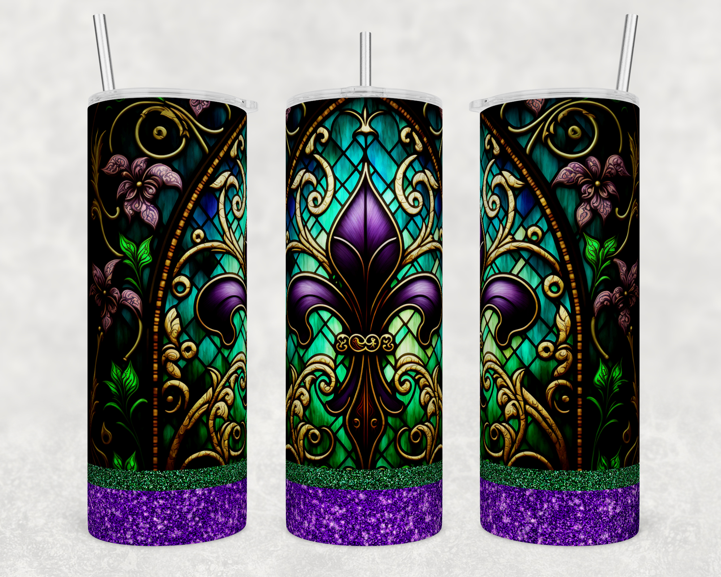 Stained Glass Fleur 20 Ounce Sublimation Tumbler