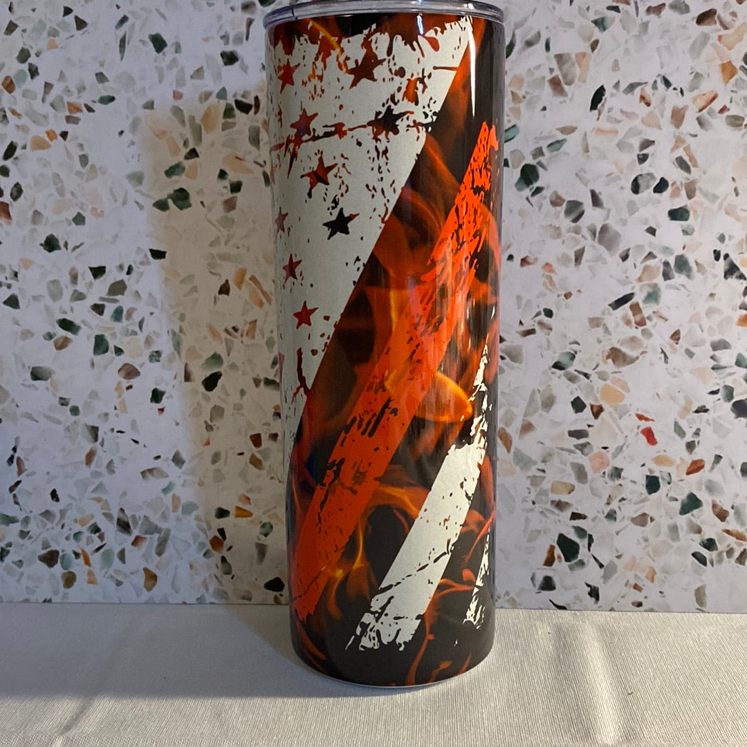 Firefighter flames 20 Ounce Sublimation Tumbler