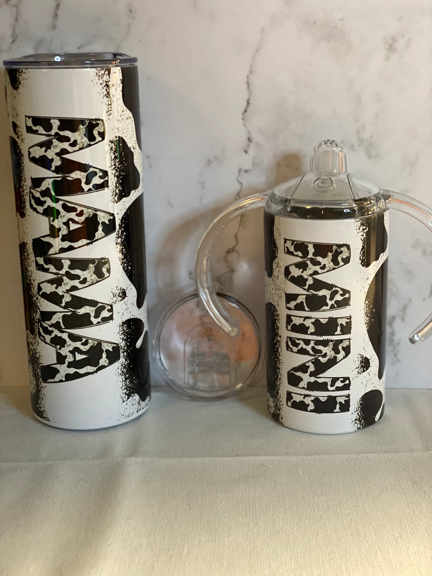 Cow Print Tumbler Set