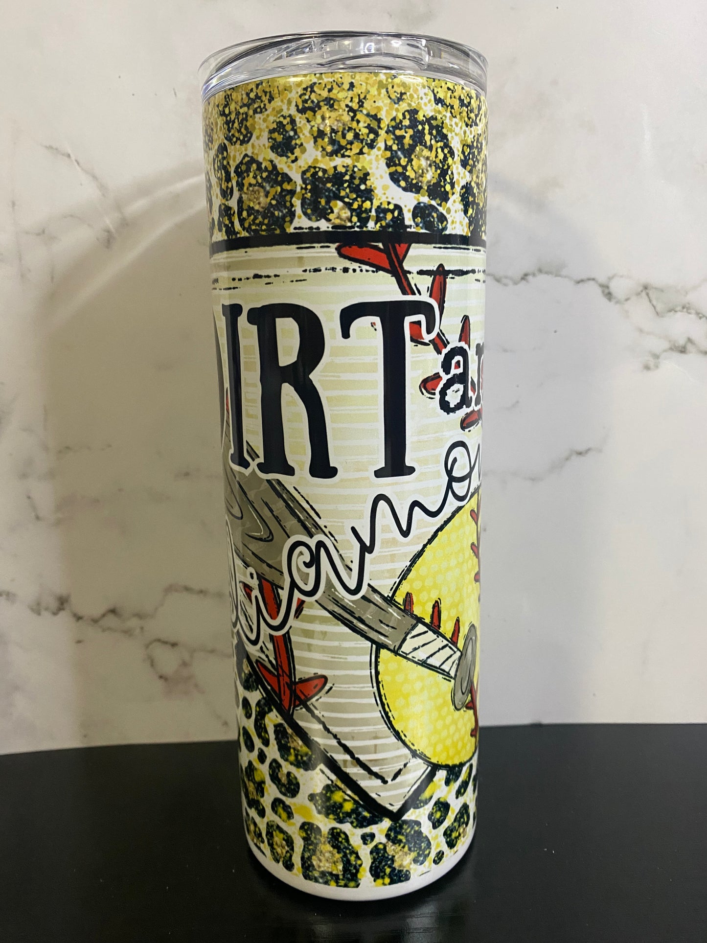 Dirt and Diamonds Softball 20 Ounce Sublimation Tumbler