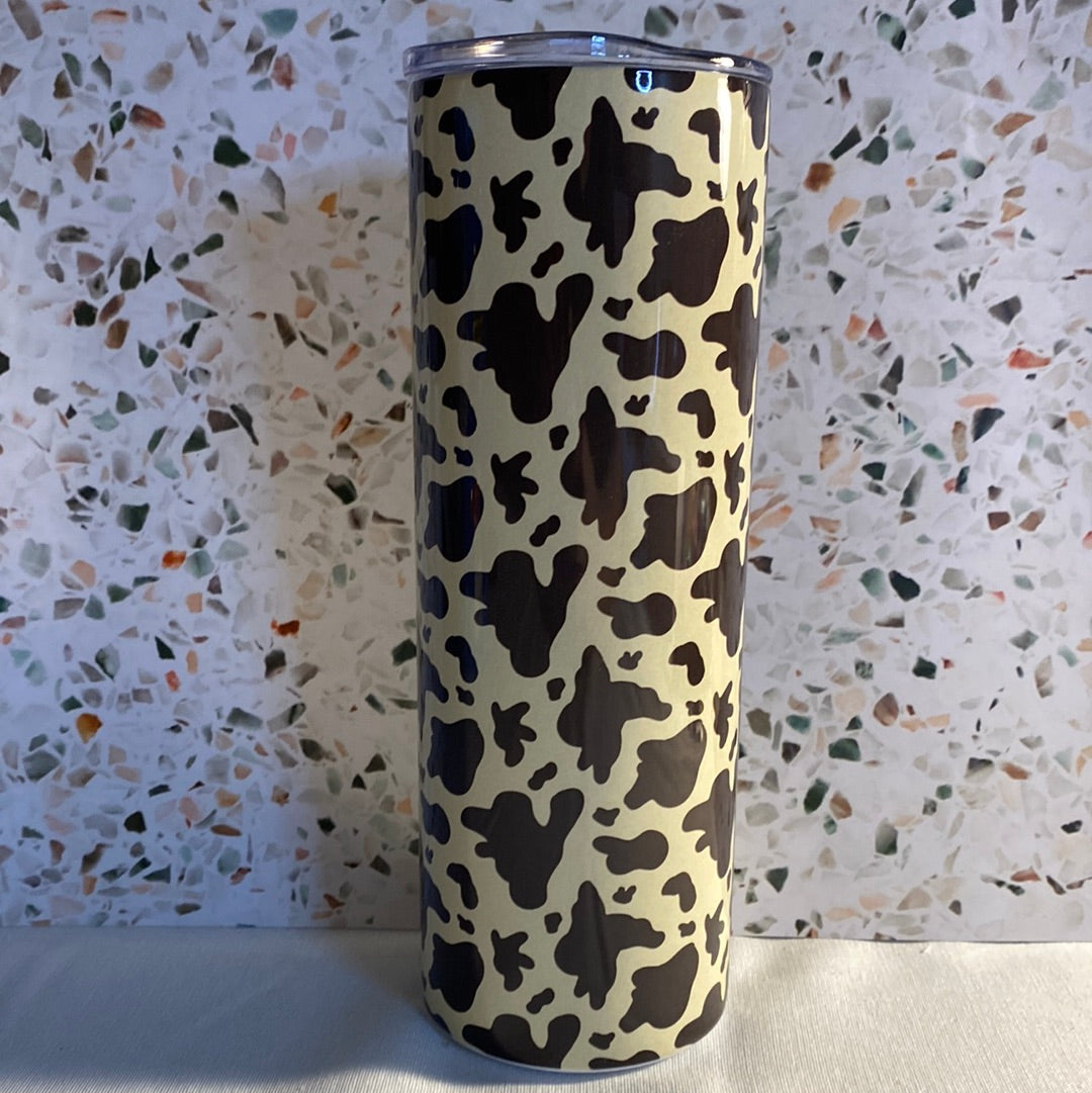 Freezing to Death Cow Print 20 Ounce Sublimation Tumbler