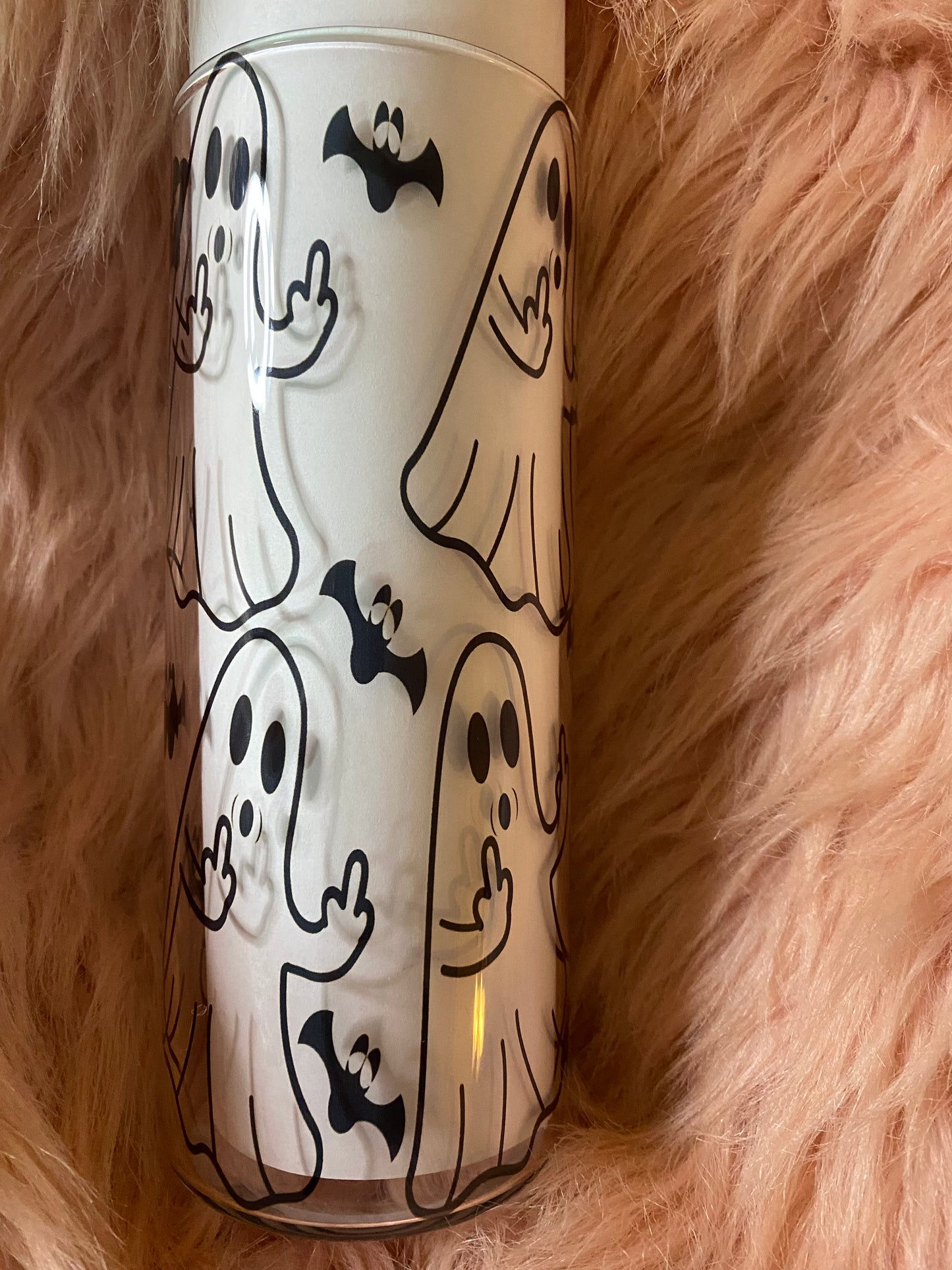 20 Ounce Ghost Middle Finger Glass Tumbler