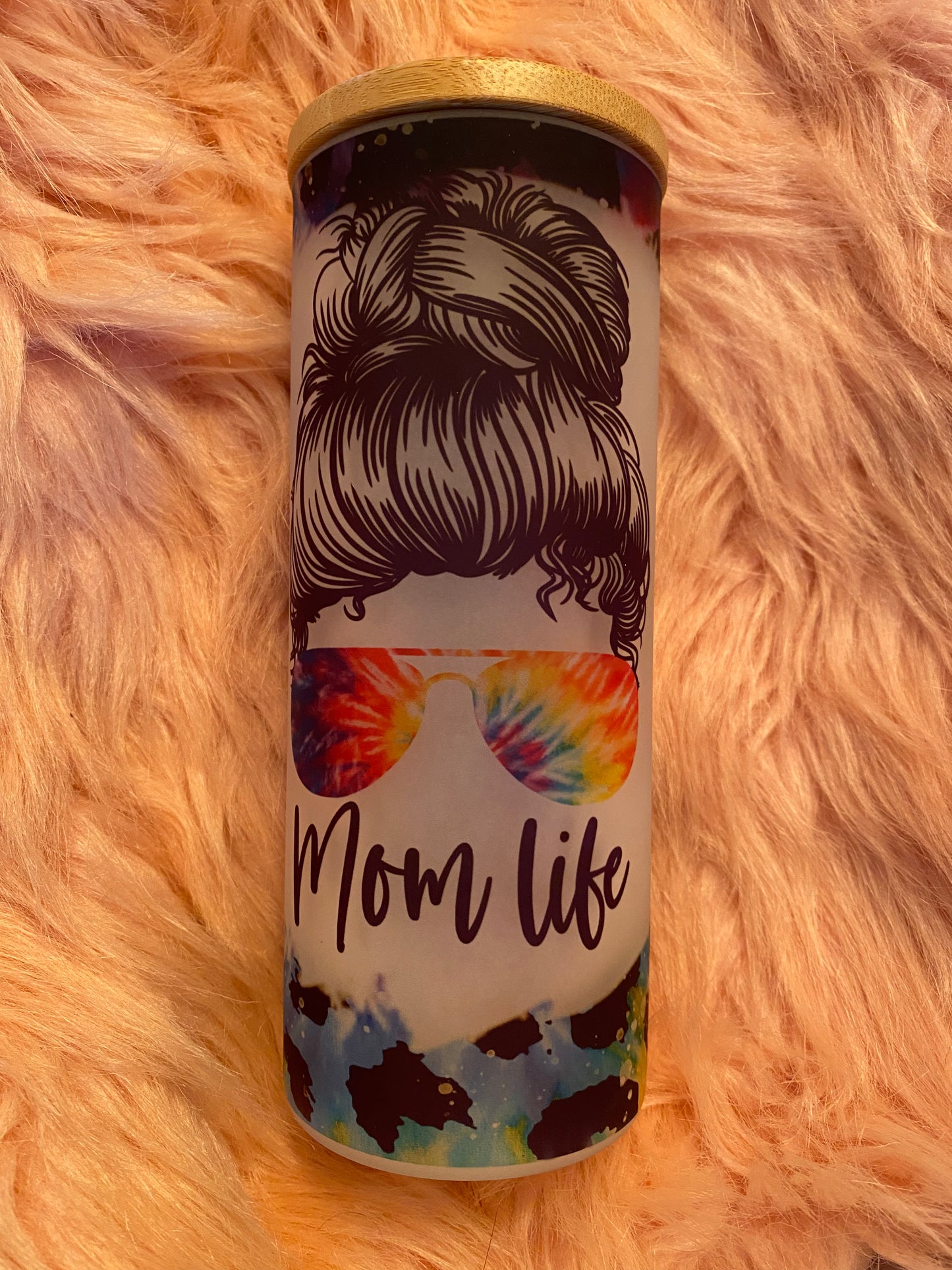 20 Ounce Mom Life Glass Tumbler