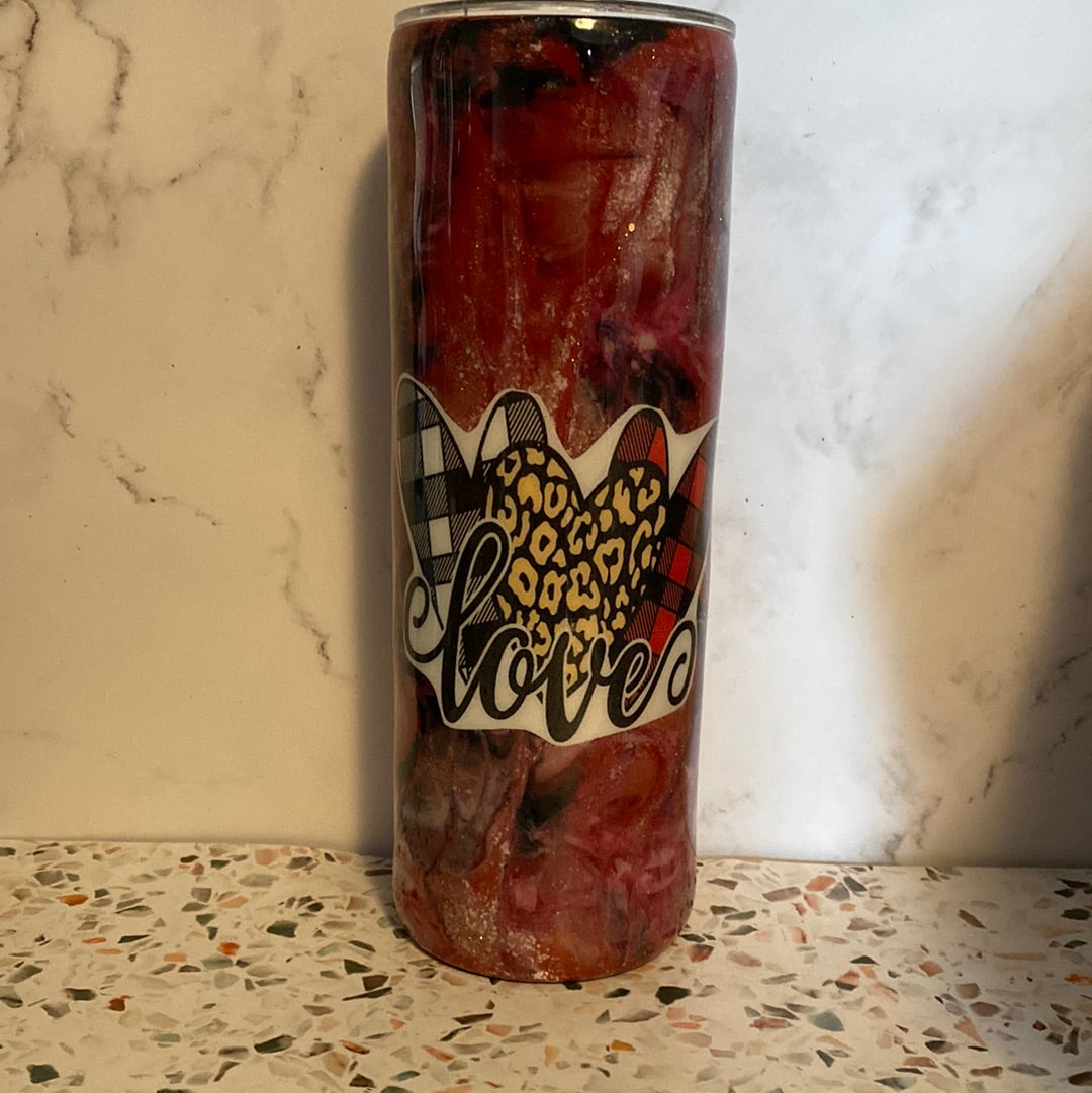 20 ounce Love valentines Epoxy tumbler