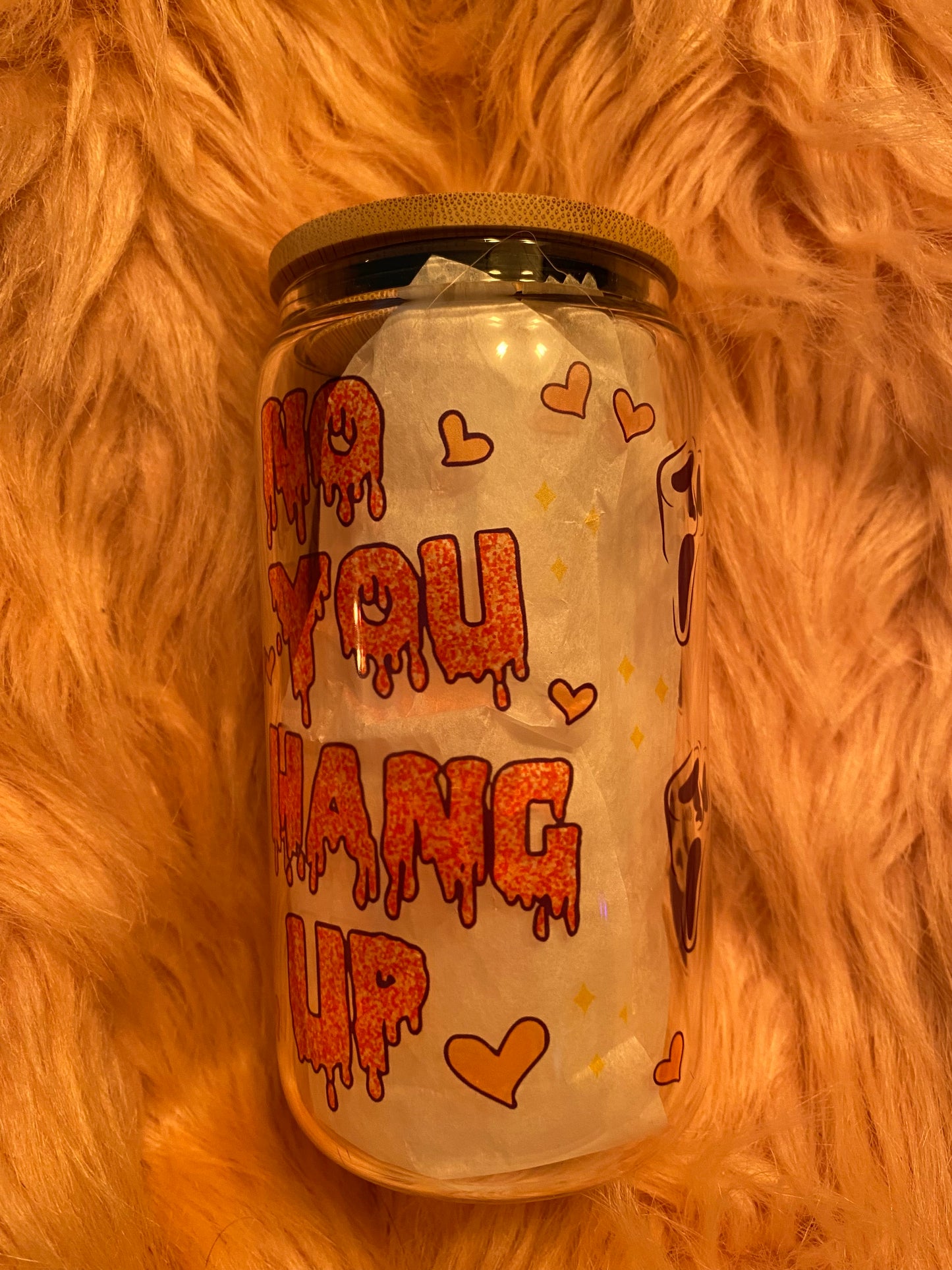 16 ounce Ghost Face Glass Can