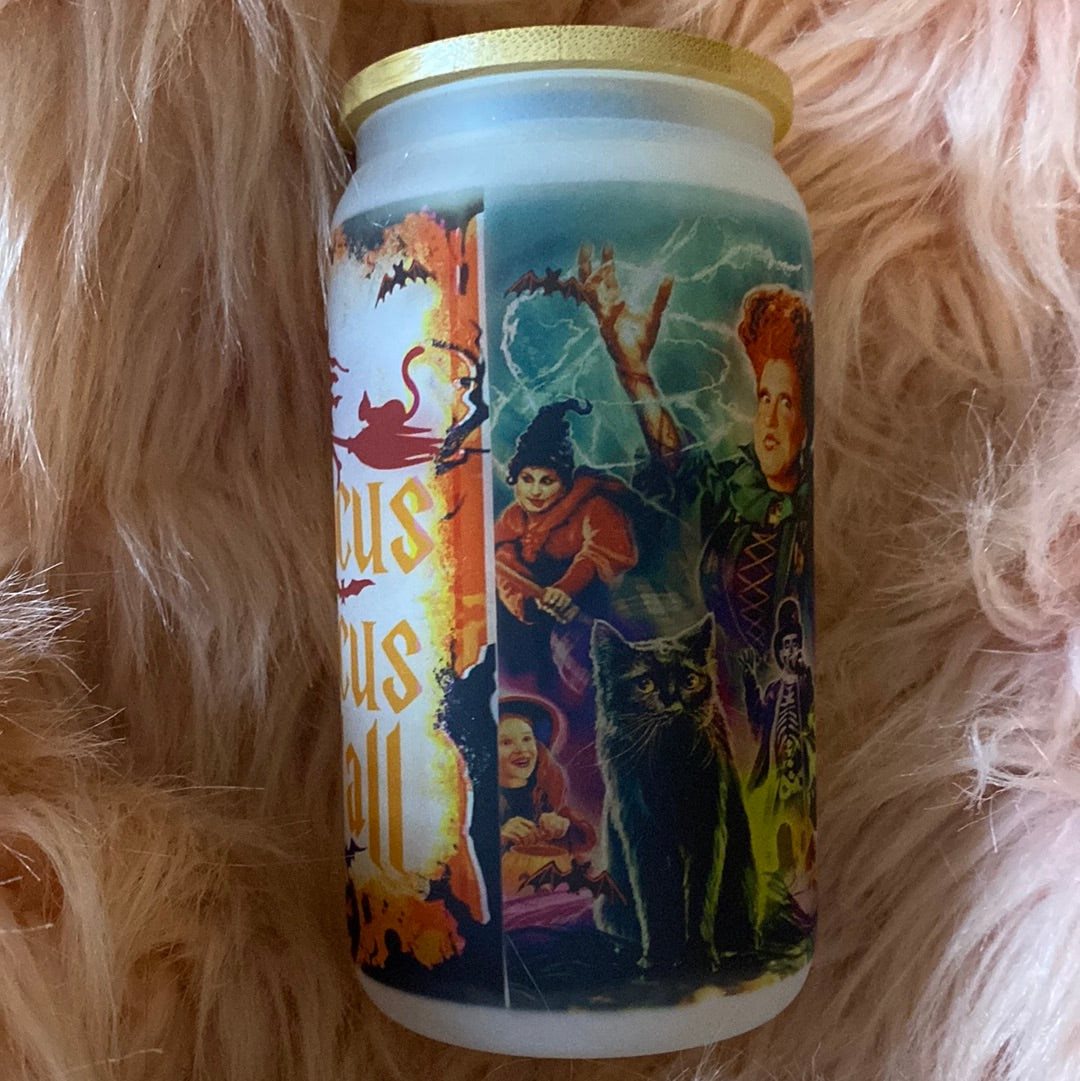 16 ounce Hocus Pocus Frosted Glass Can