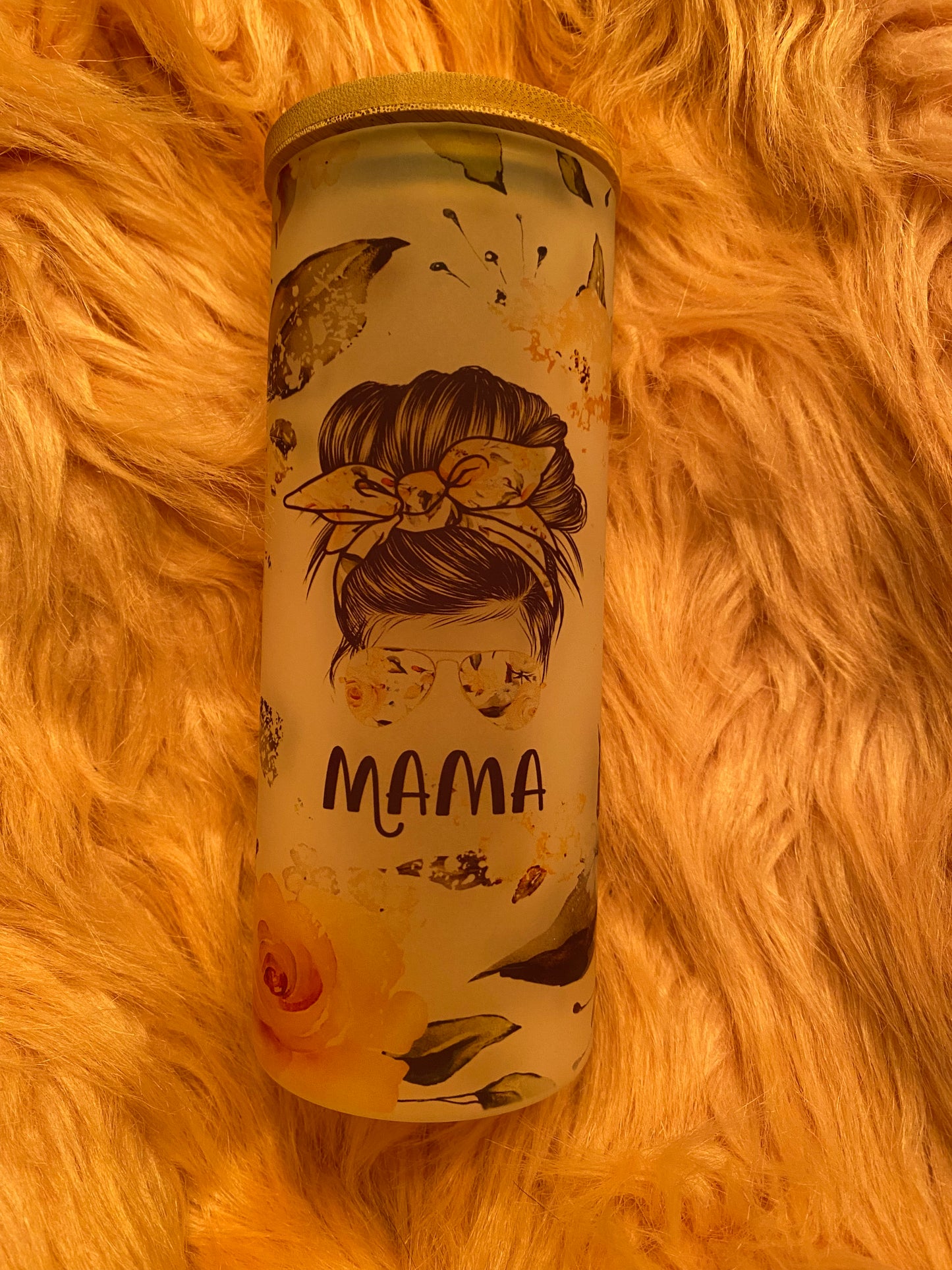 20 Ounce Floral Mama Glass Tumbler