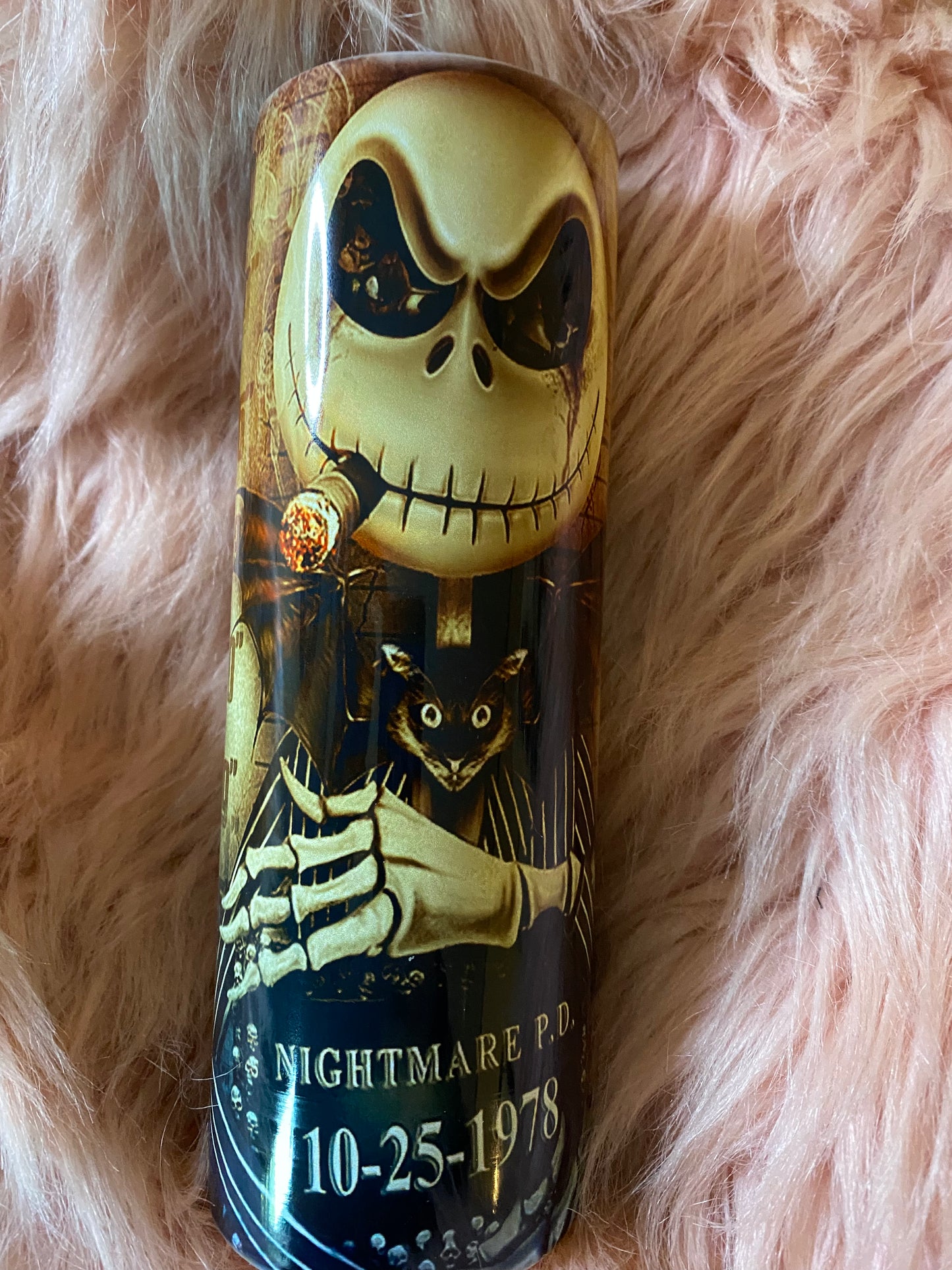 20 ounce Jack and Sally Skinny Sublimation Tumbler