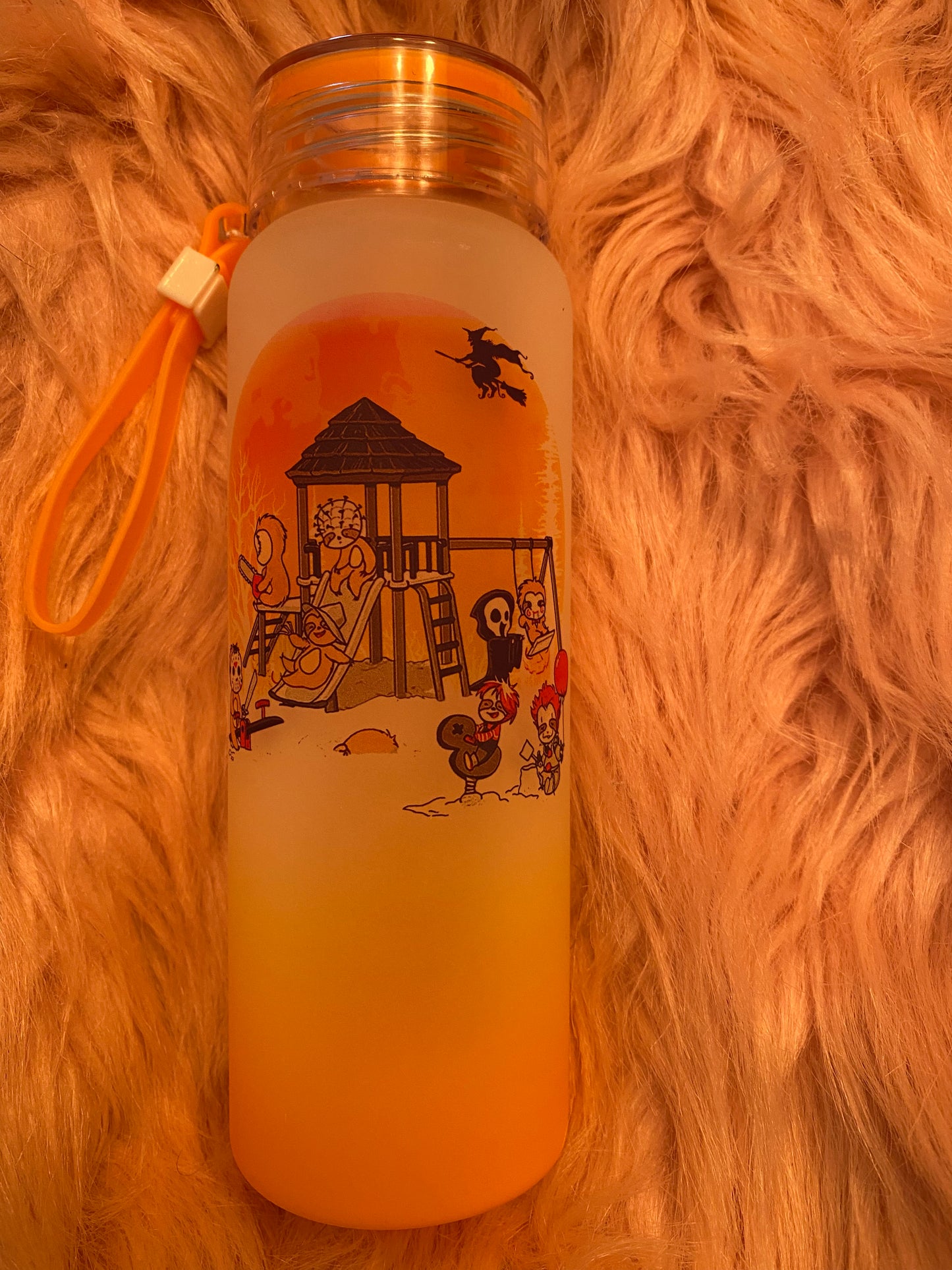 16.9 ounce Horror Characters Glass Water Bottle