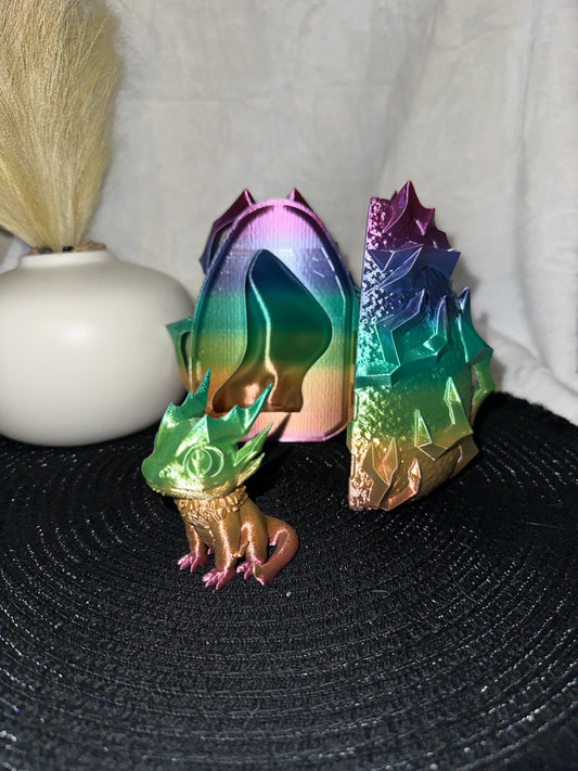 Lightning Dragon With Matching Egg 3D Print - Random Color