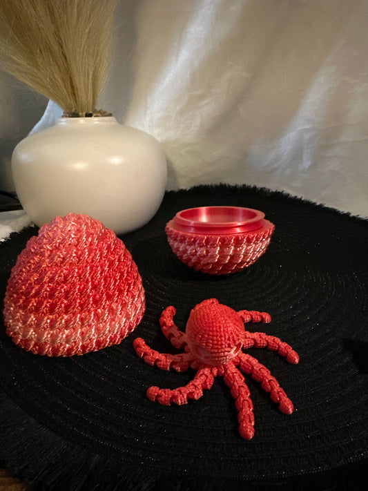 Crocheted Octopus and Crocheted Egg Large 3D Print - Random Color