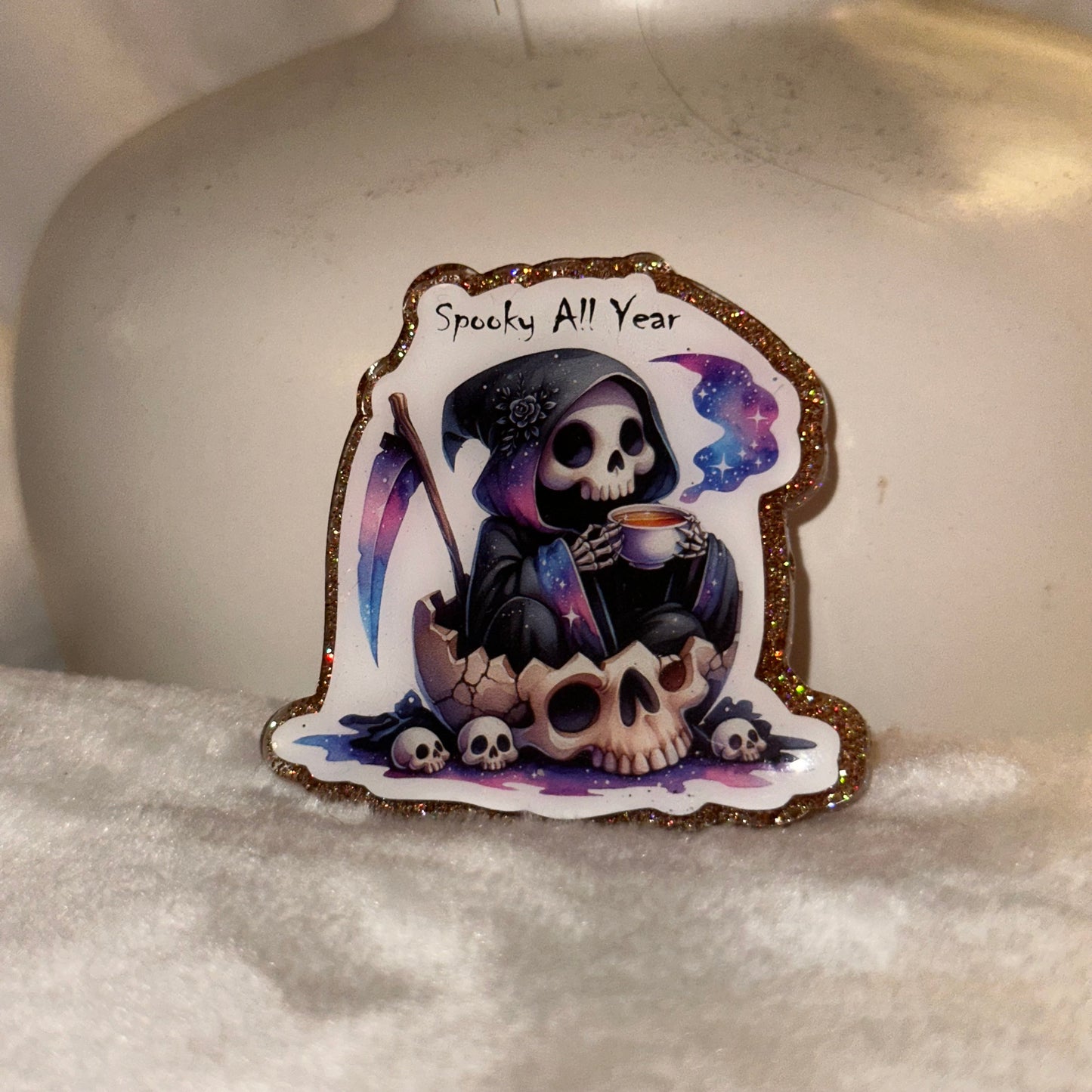 Spooky All Year Badge Reel / Pop socket Topper