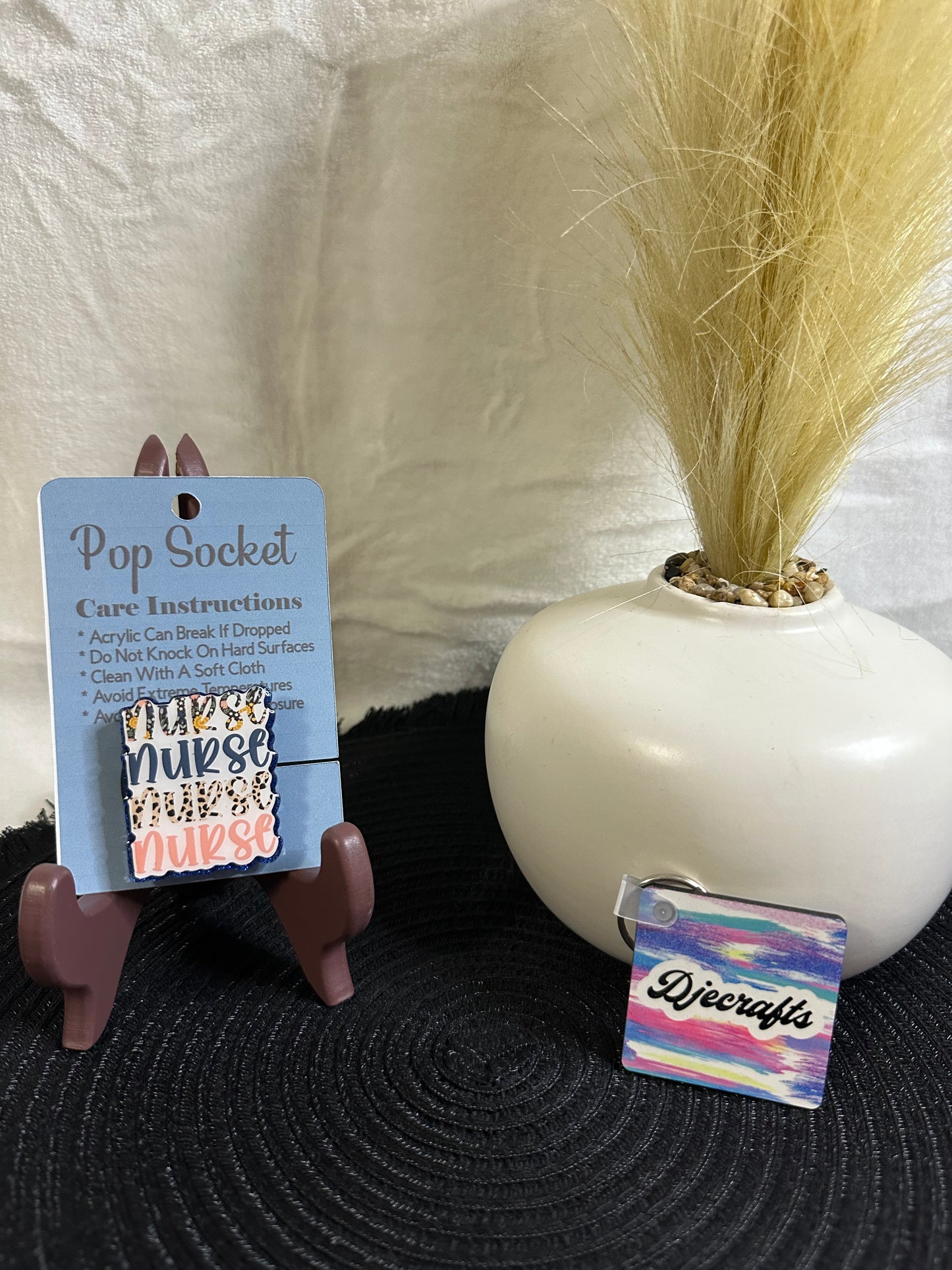Nurse Blue Glitter Pop Socket