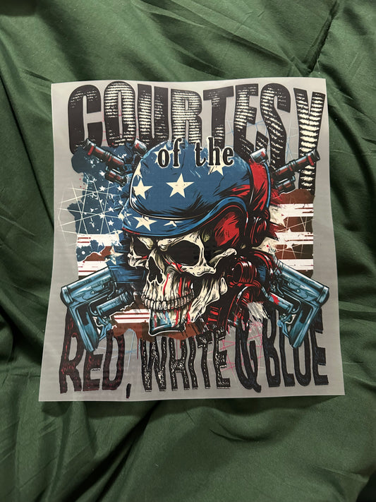 Courtesy Of The Red White And Blue Adult T-Shirt