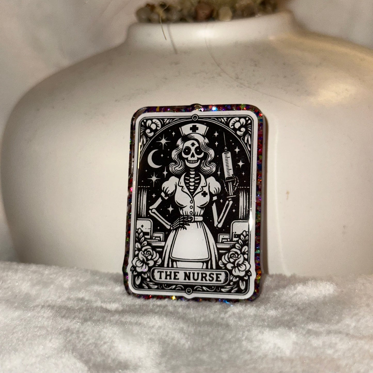Tarot Card Nurse Badge Reel / Pop socket Topper