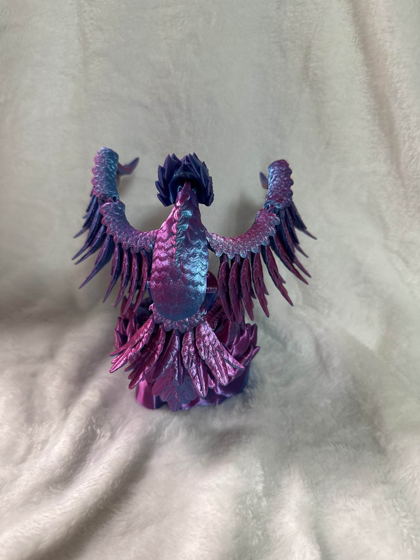 Phoenix With Fire Stand 3D Print - Random Color