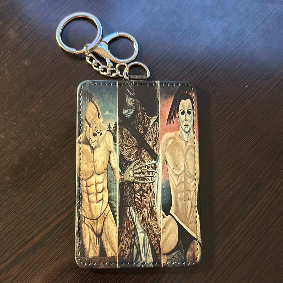 Naked Horror Characters Keychain card holder