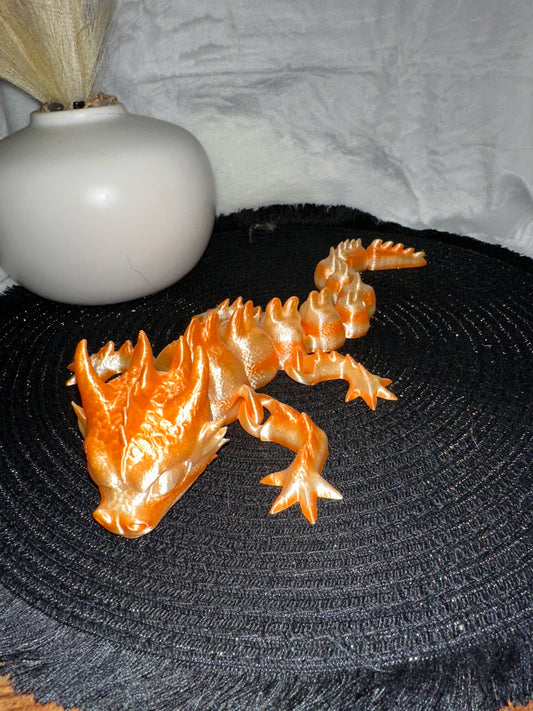 Large Golden Dragon 3D Print - Random Color